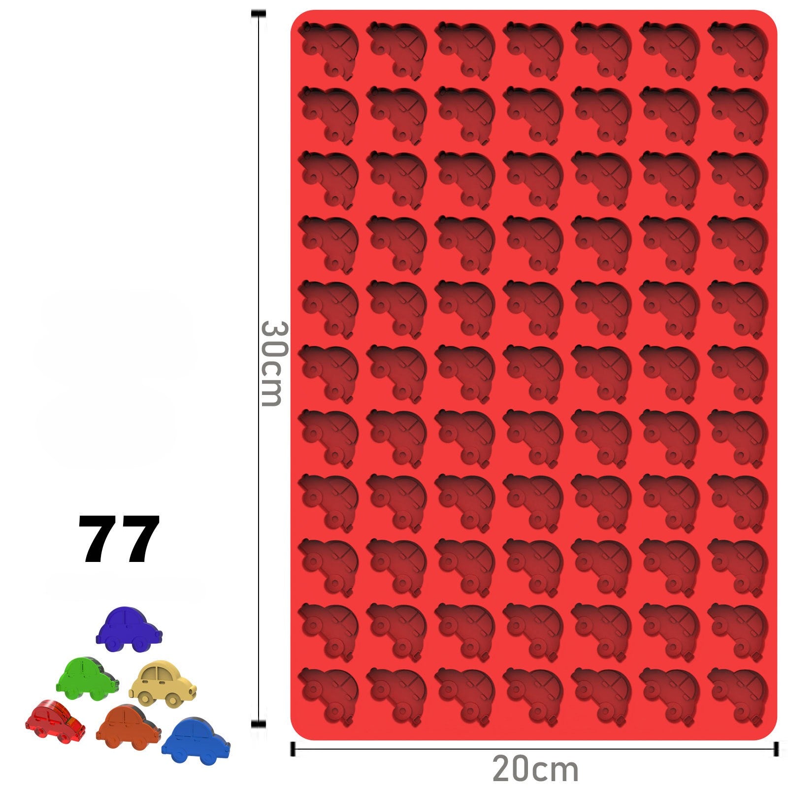 Silicone mold for car candles 30x20 cm