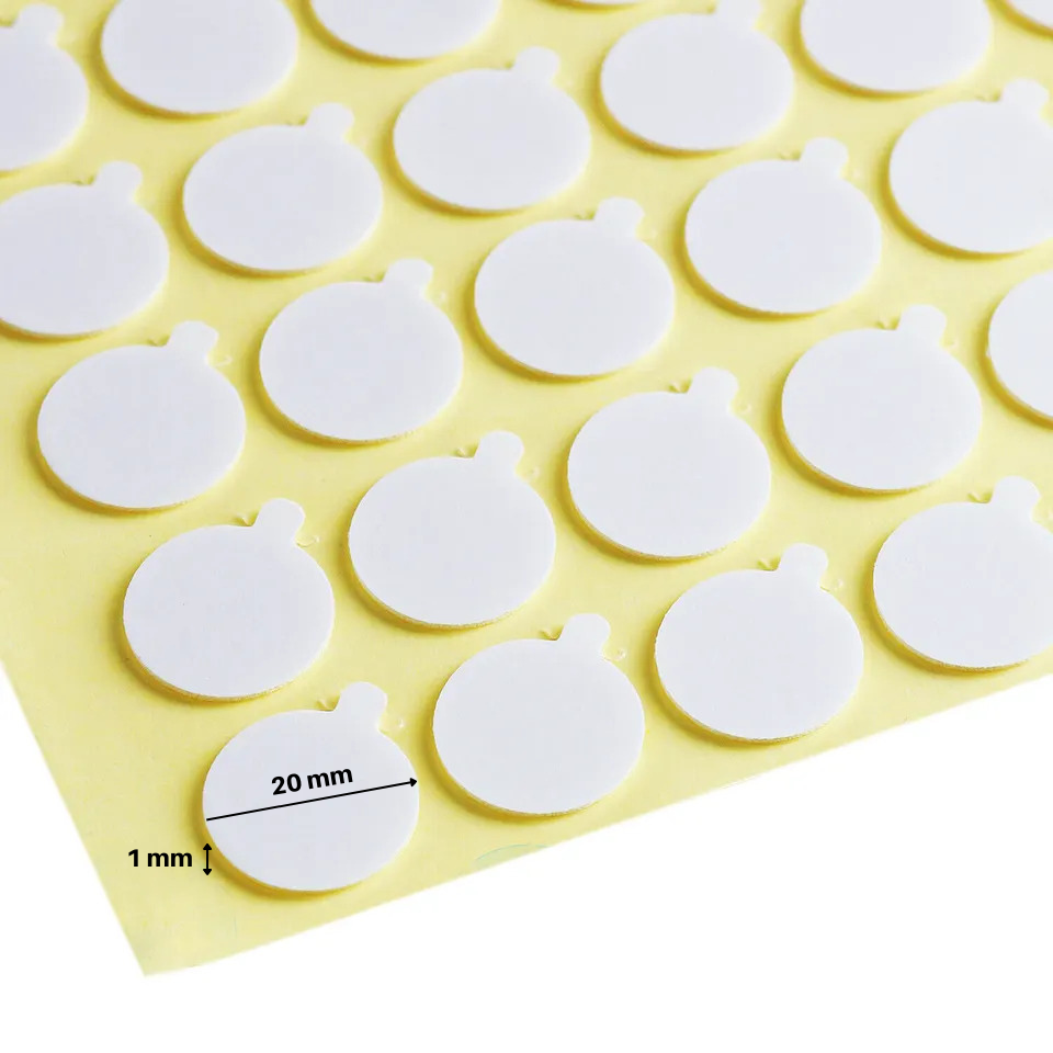 Schaumstoffklebepunkte zur Dochtbefestigung, 20 Stück.