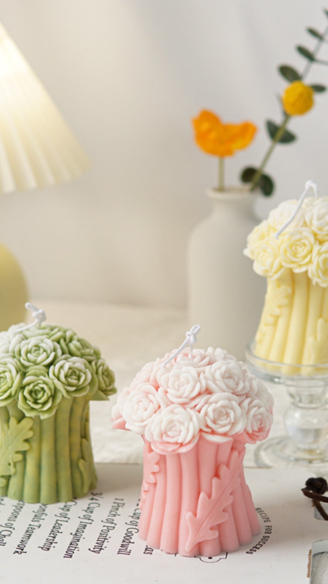 Silikonform für Kerzen - Rosenstrauß