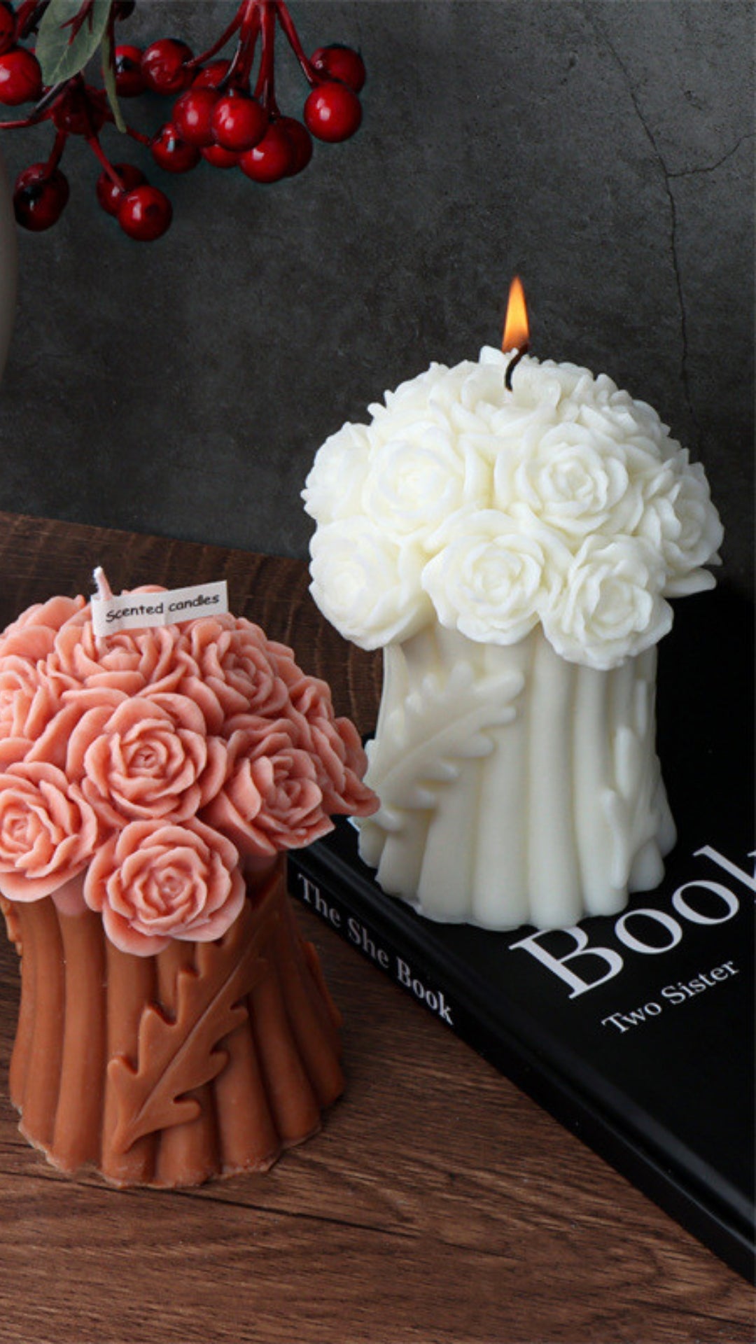 Silikonform für Kerzen - Rosenstrauß