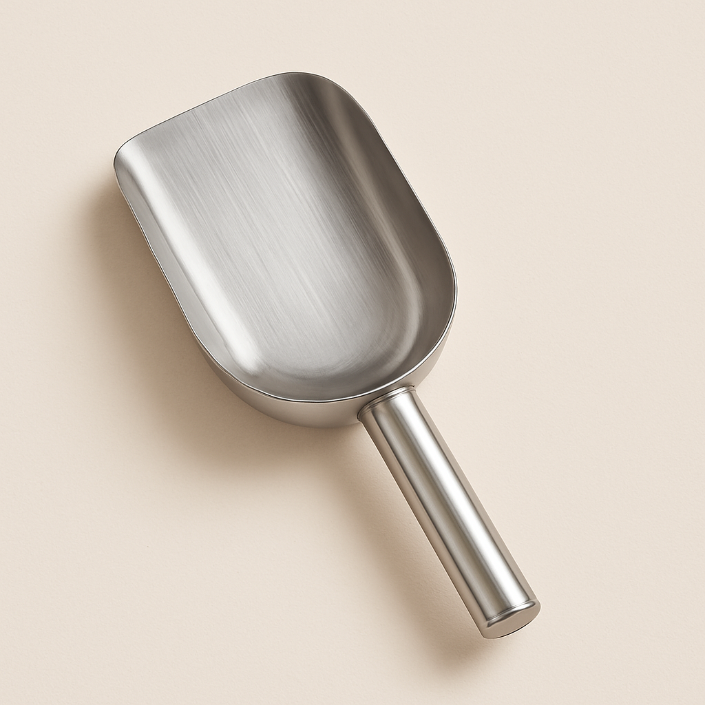 Stainless steel scoop for pouring wax