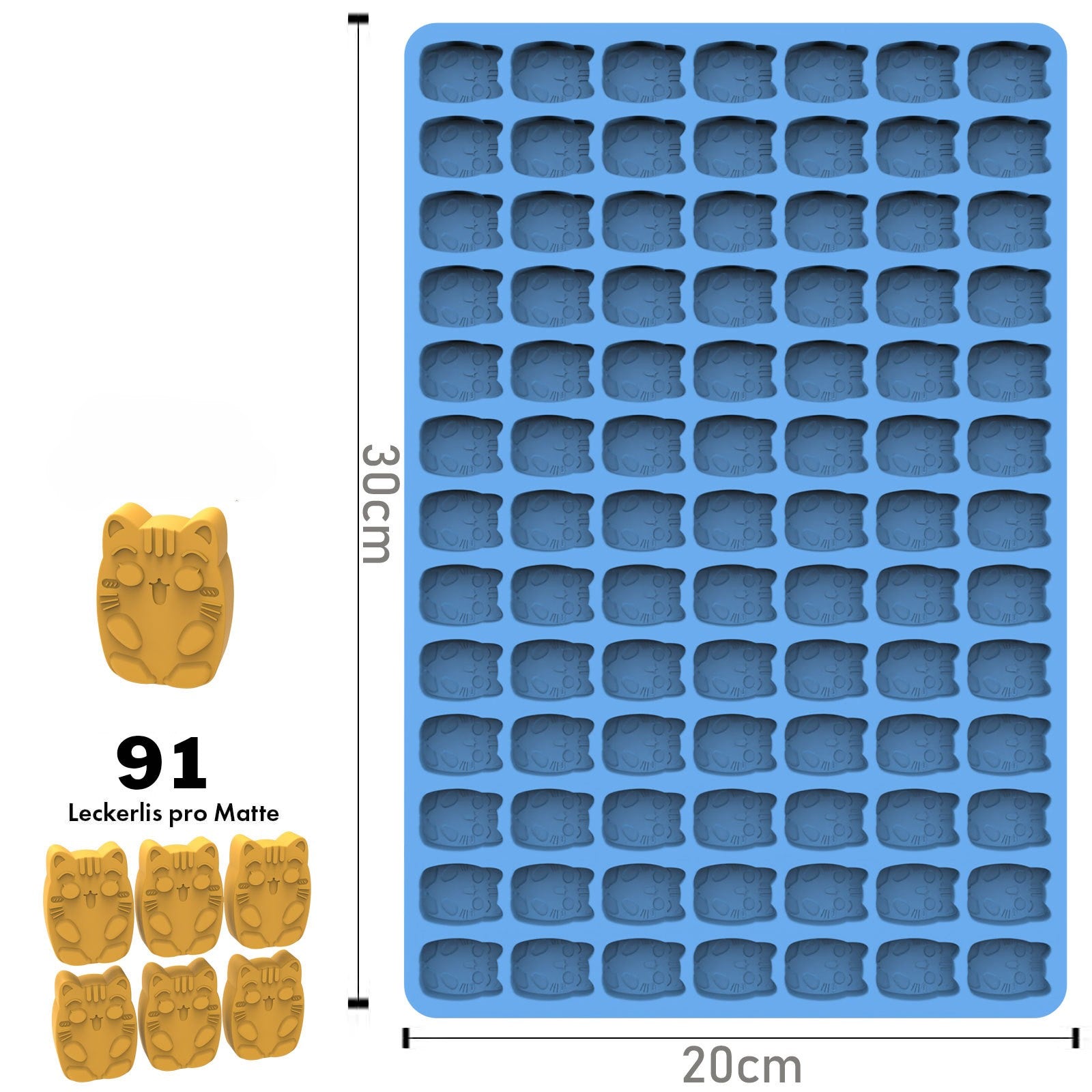 Silikonform für Katzenkerzen, 30x20 cm
