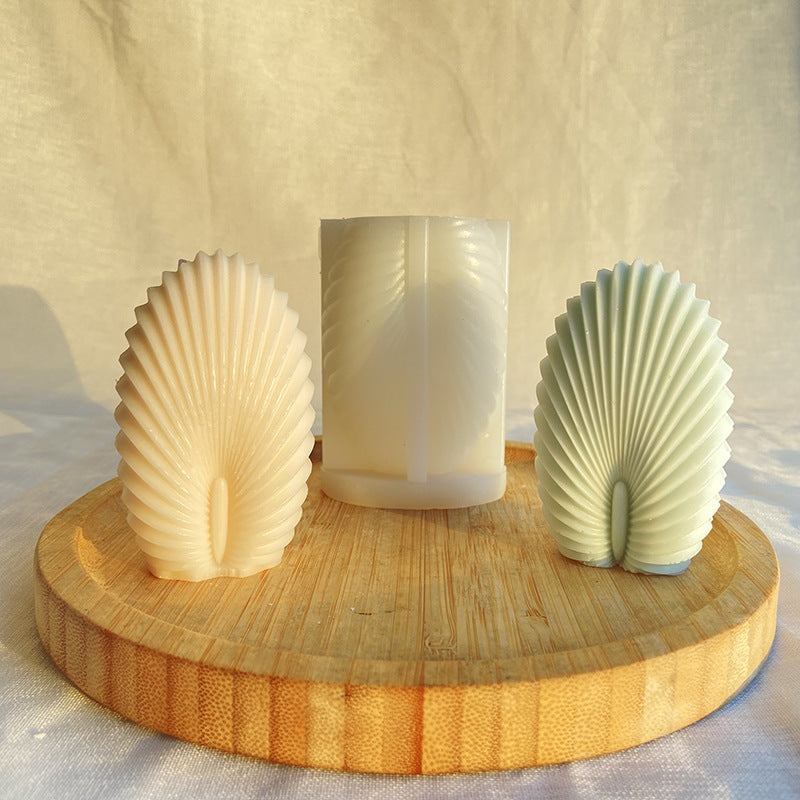 Silicone candle mold - peacock feather