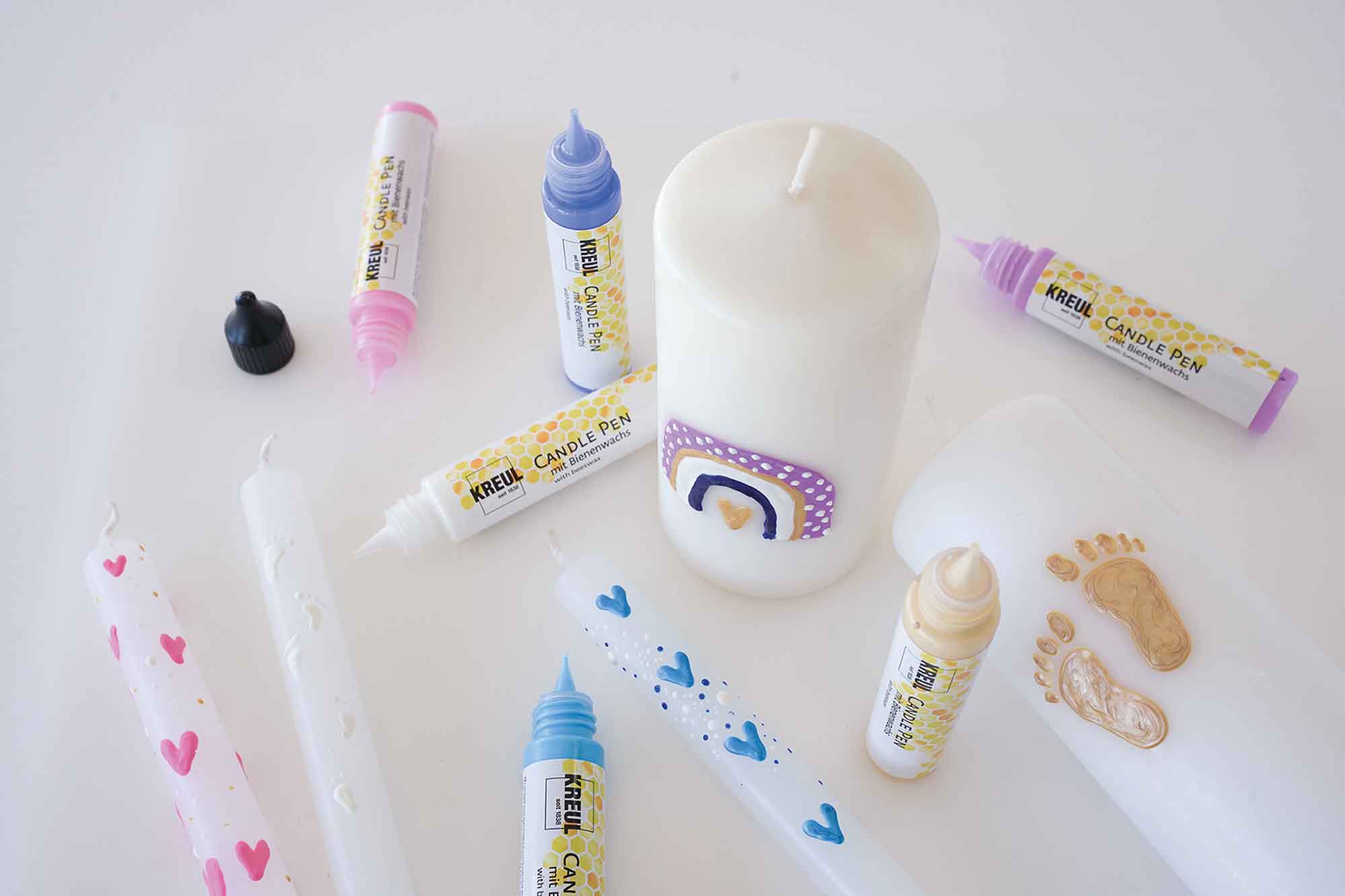 Set mit 6 Kerzenstiften Hello Baby