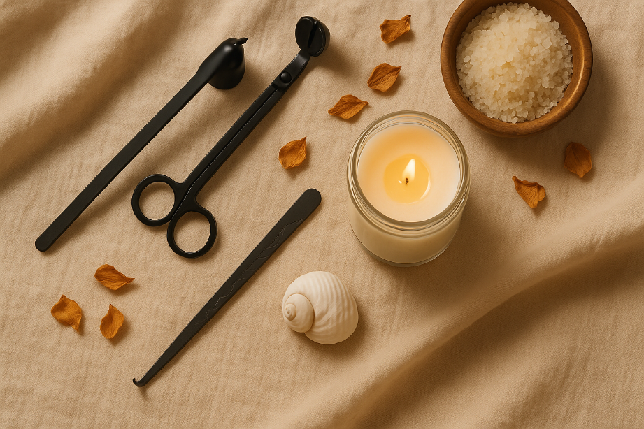 Kerzenzubehör-Set – Schere, Dochtlöscher, Kerzenlöscher