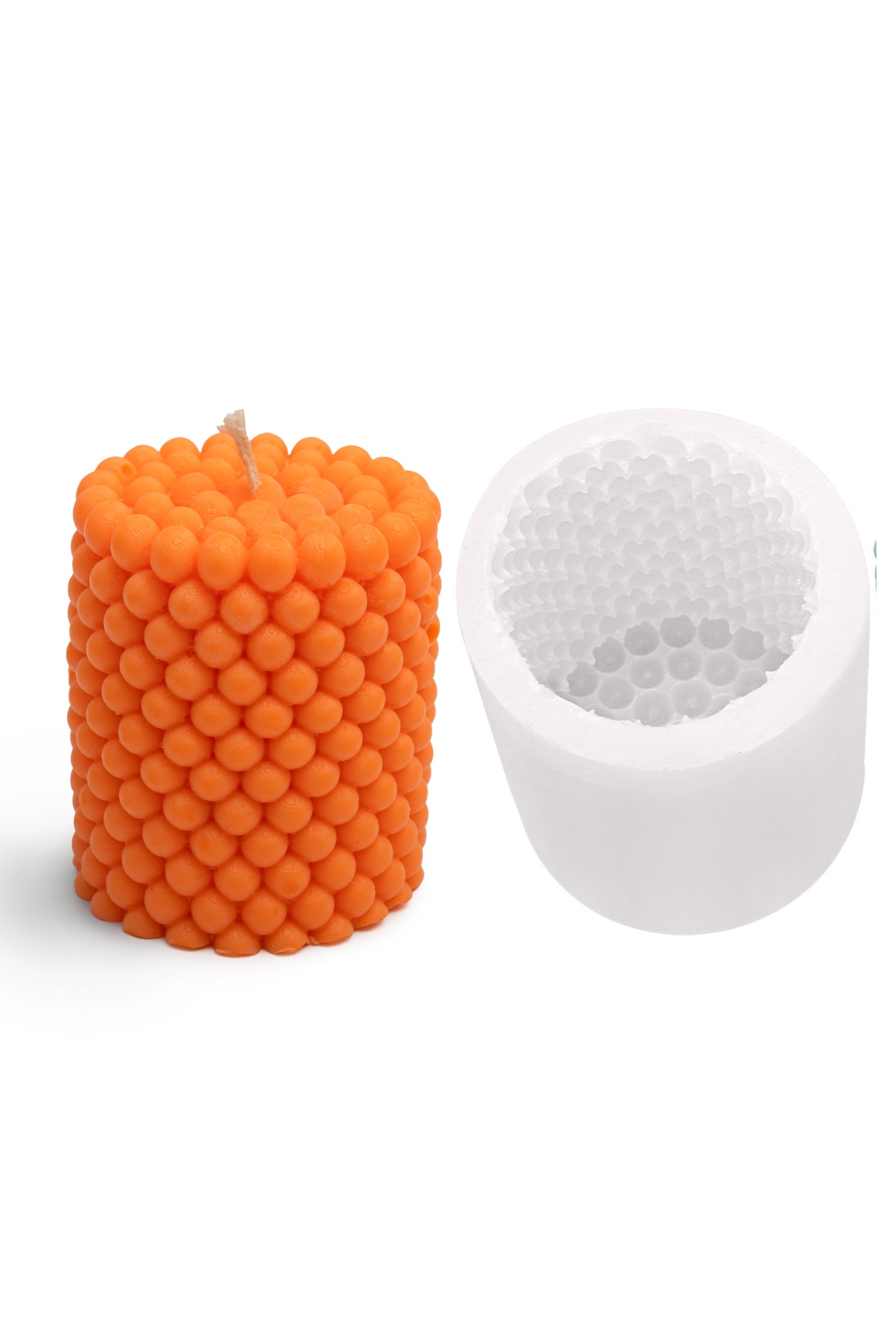 Silikonform für Kerzen - Kegel mit Blasen