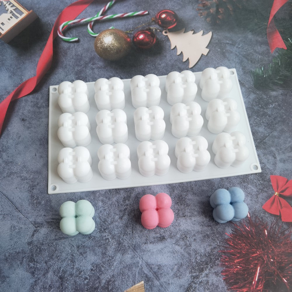 Silikonform für Kerzen - kleine Blasen - 15 Vertiefungen