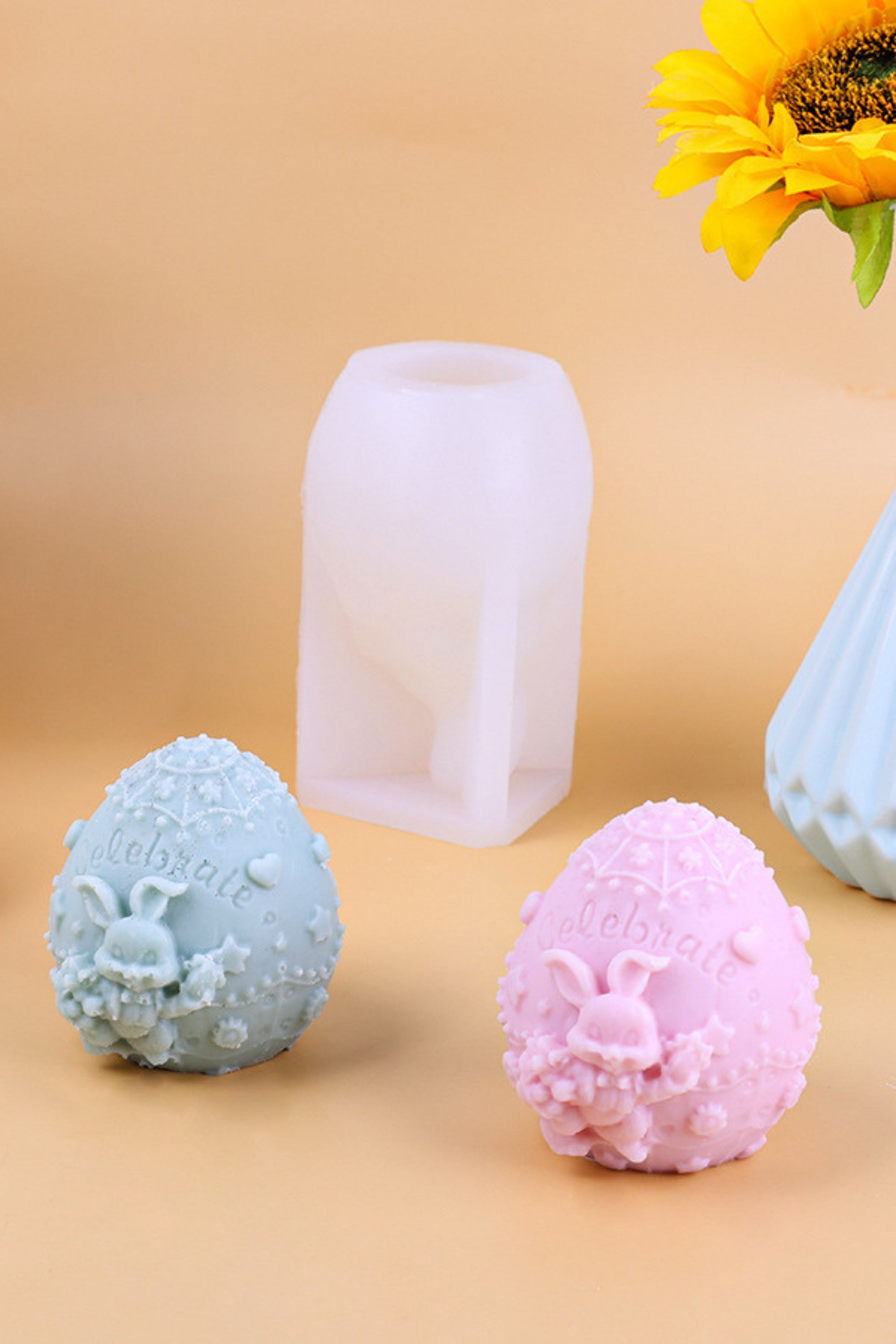Silicone candle mold - Easter egg designs