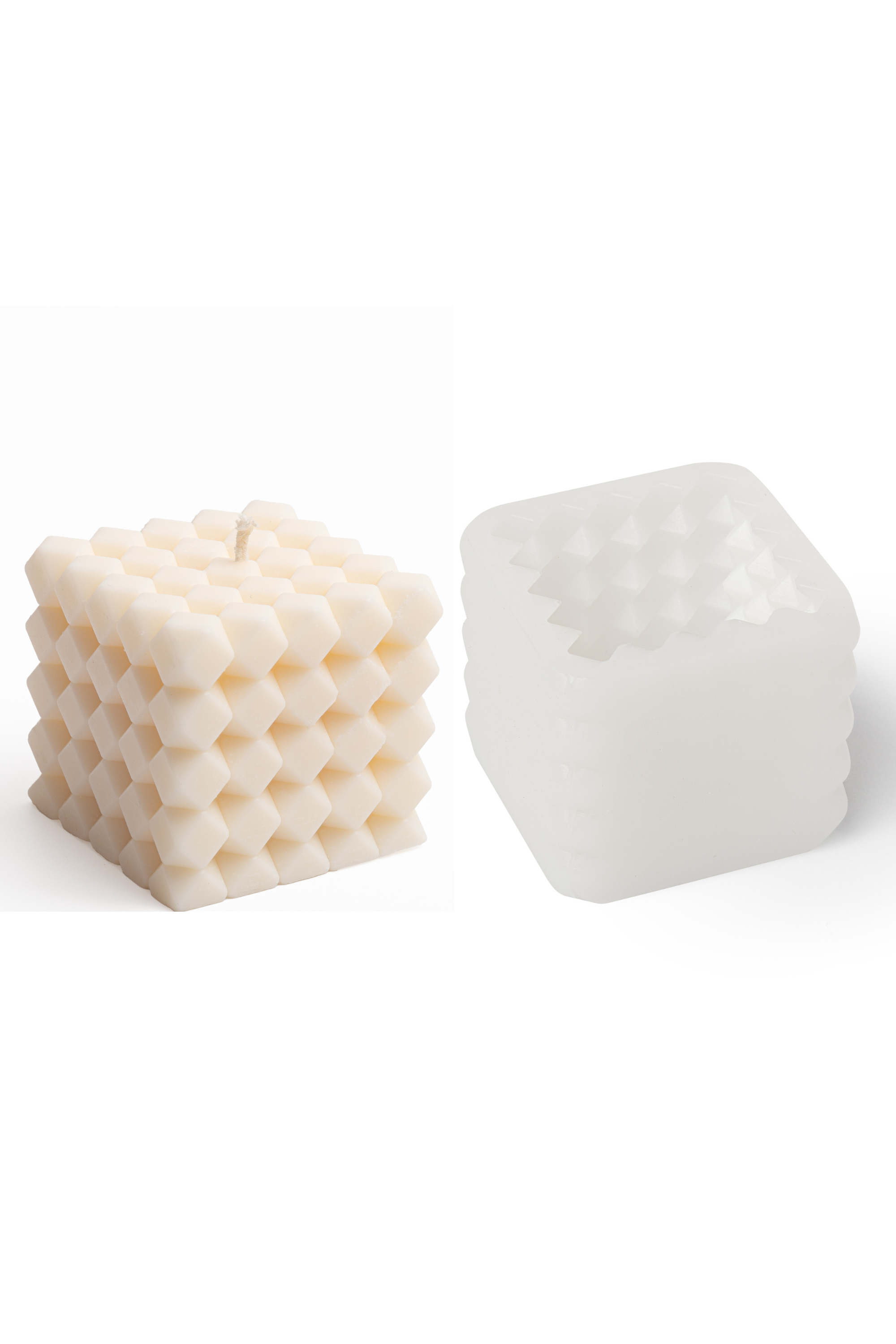 Silikonform für Kerzen - Rhombus-Würfel