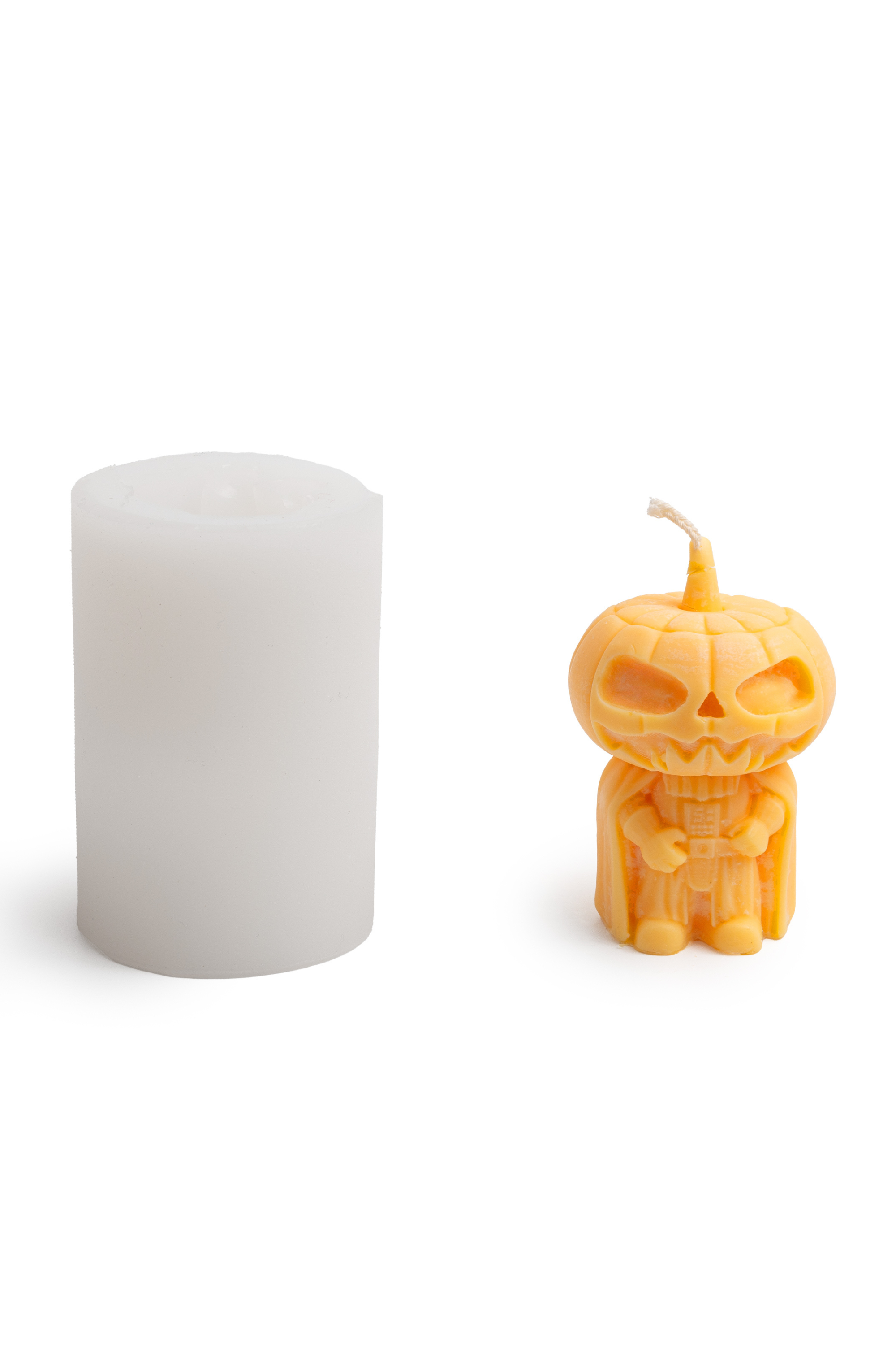 Silicone candle mold - man with a pumpkin head