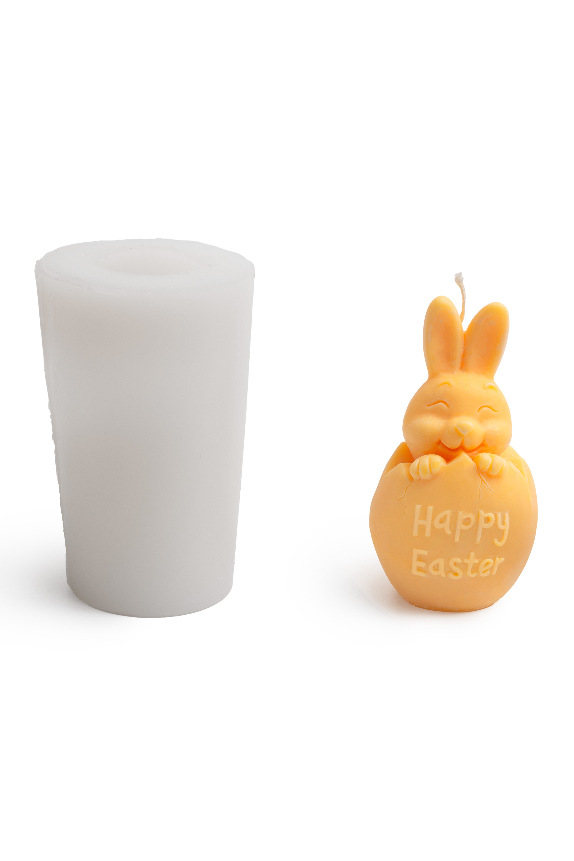 Silicone candle mold - Easter egg with a rabbit