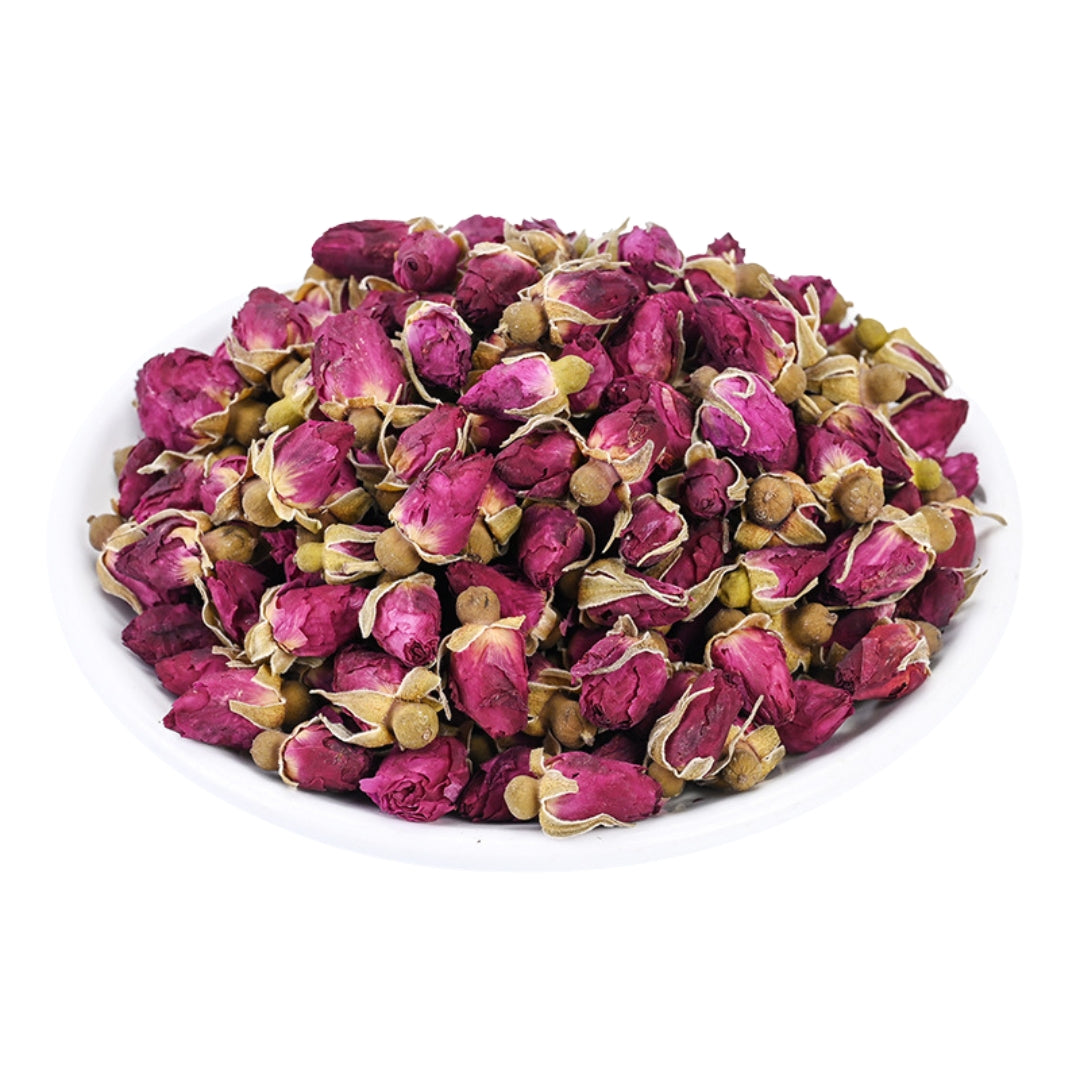 Dekoratives Trockenmaterial für Kerzen – getrocknete rosa Rosenknospen