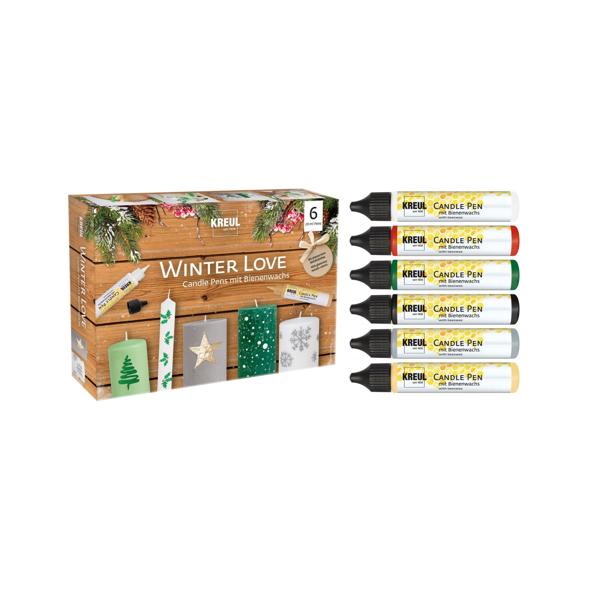 Set mit 6 Winter Love Kerzenmarkern