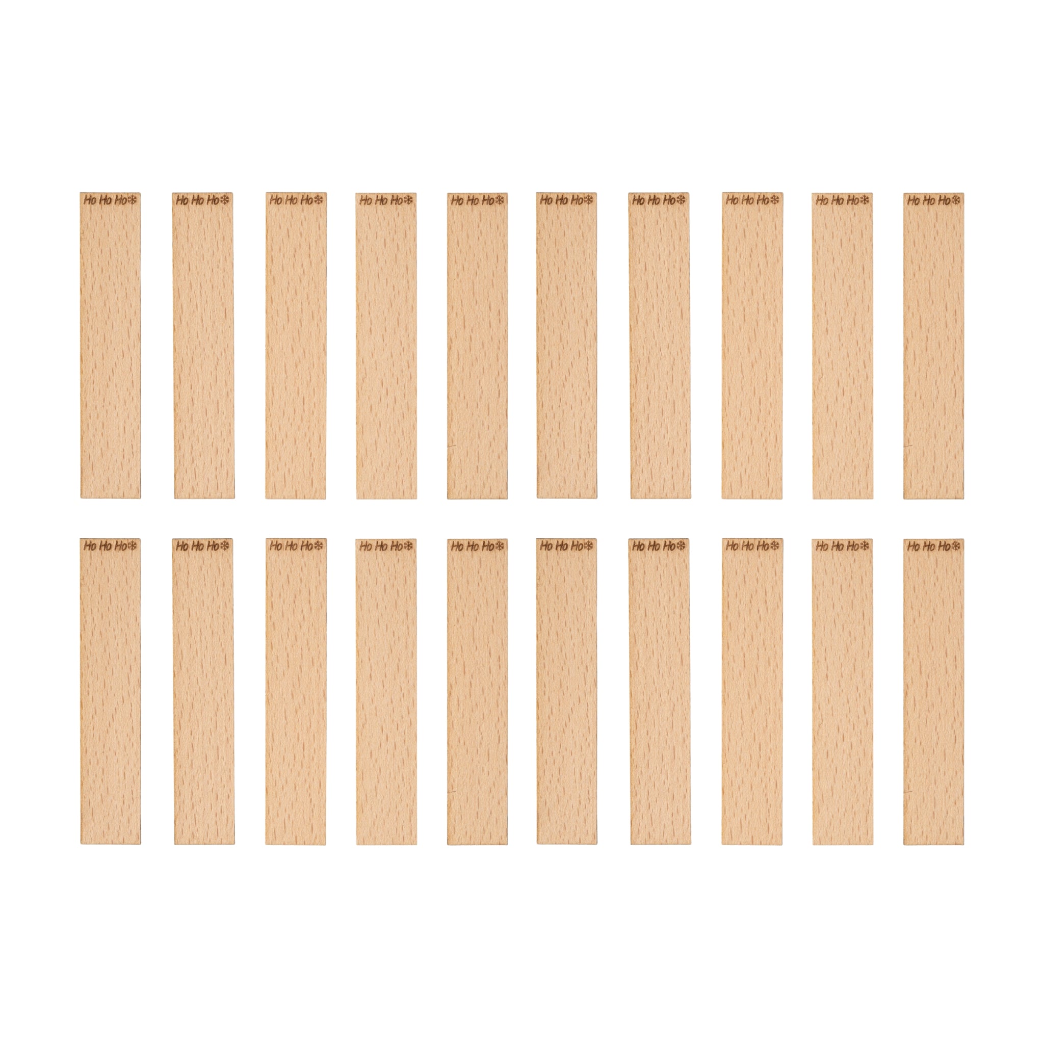 Holzdochte für Kerzen mit Gravur - "Ho ho ho" 20x1 mm