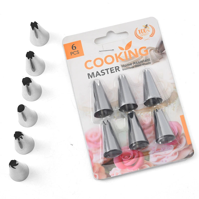Pastry tips for fondant, 6 pieces.