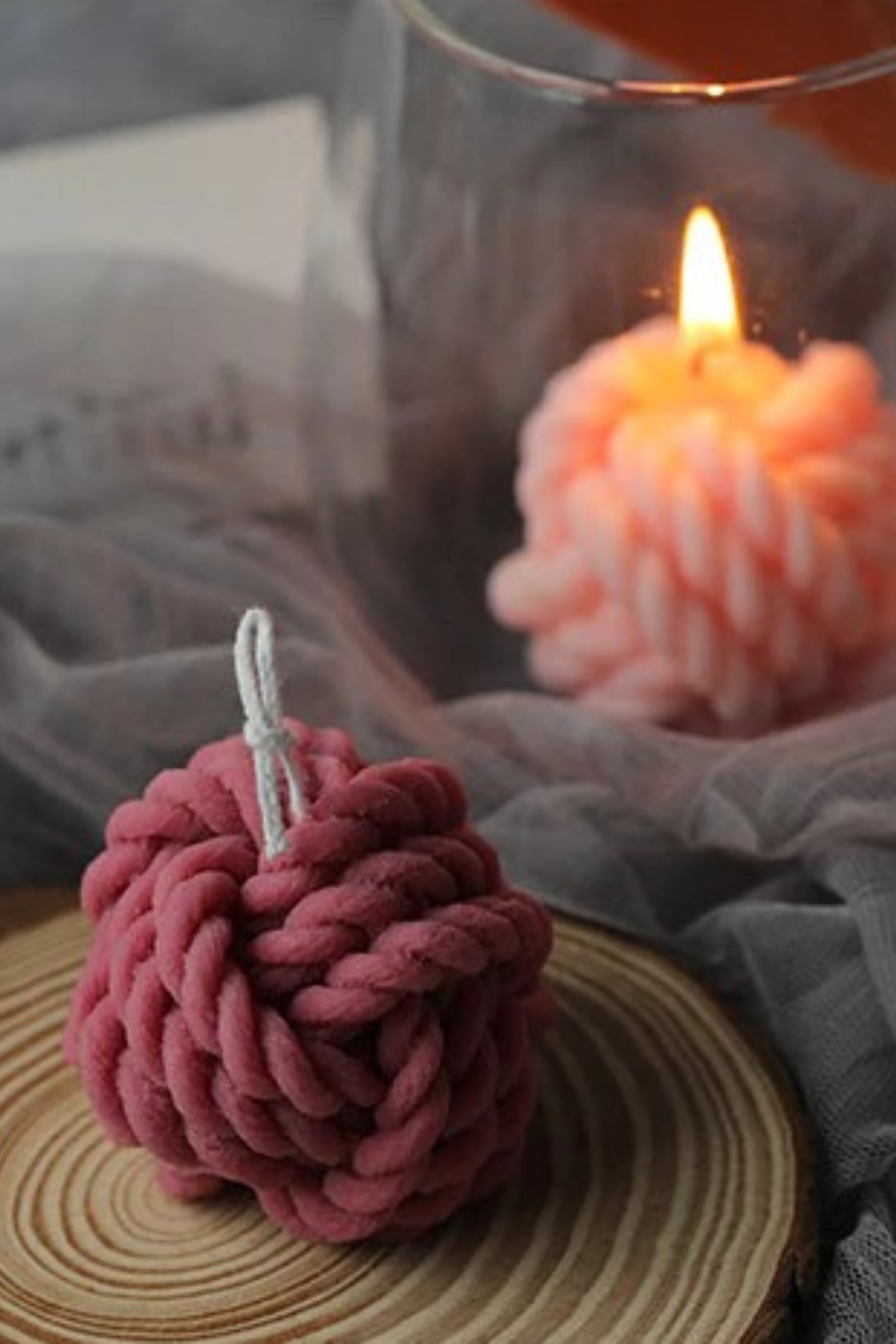 Silikonform für Kerzen - Wollknäuel