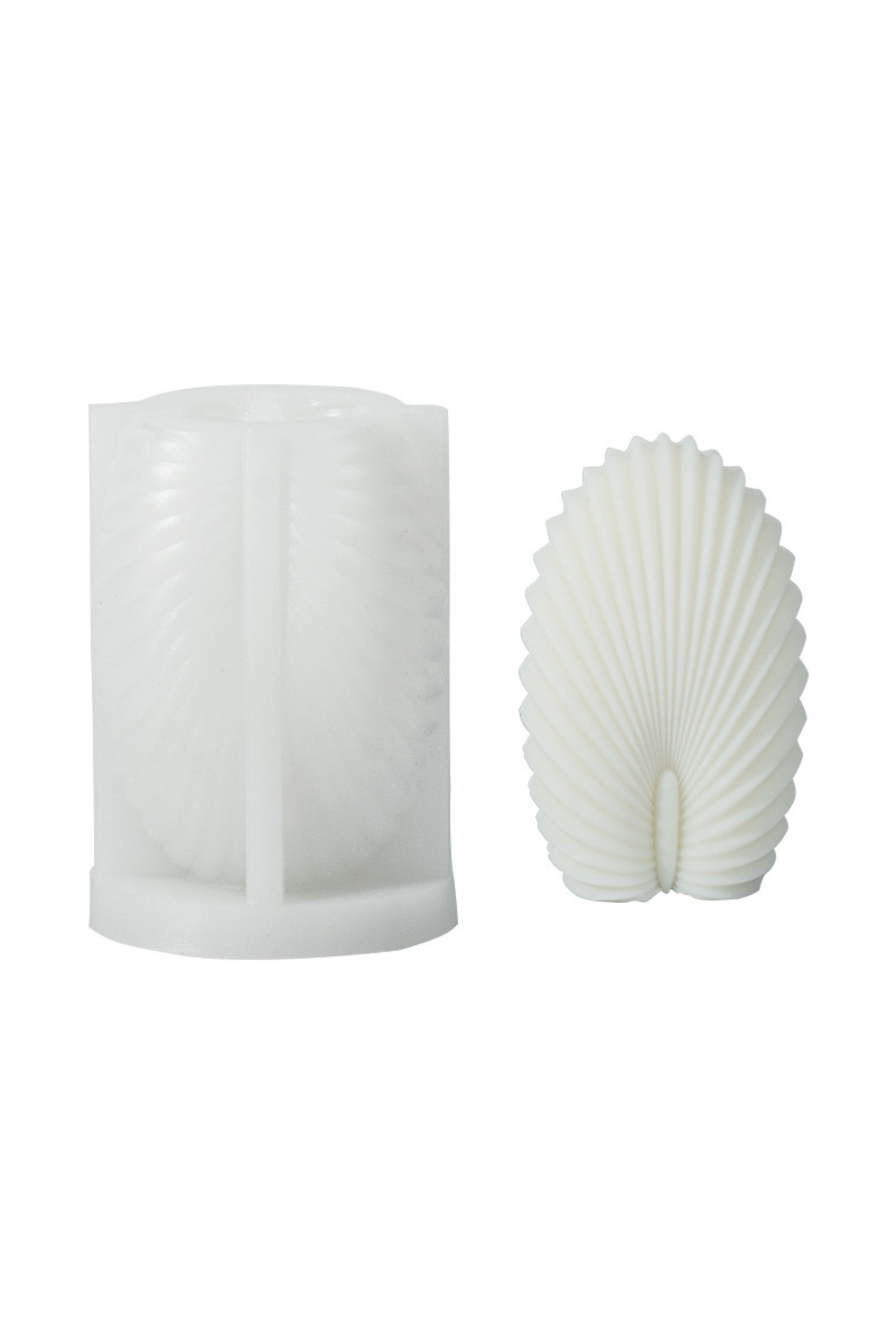 Silicone candle mold - peacock feather