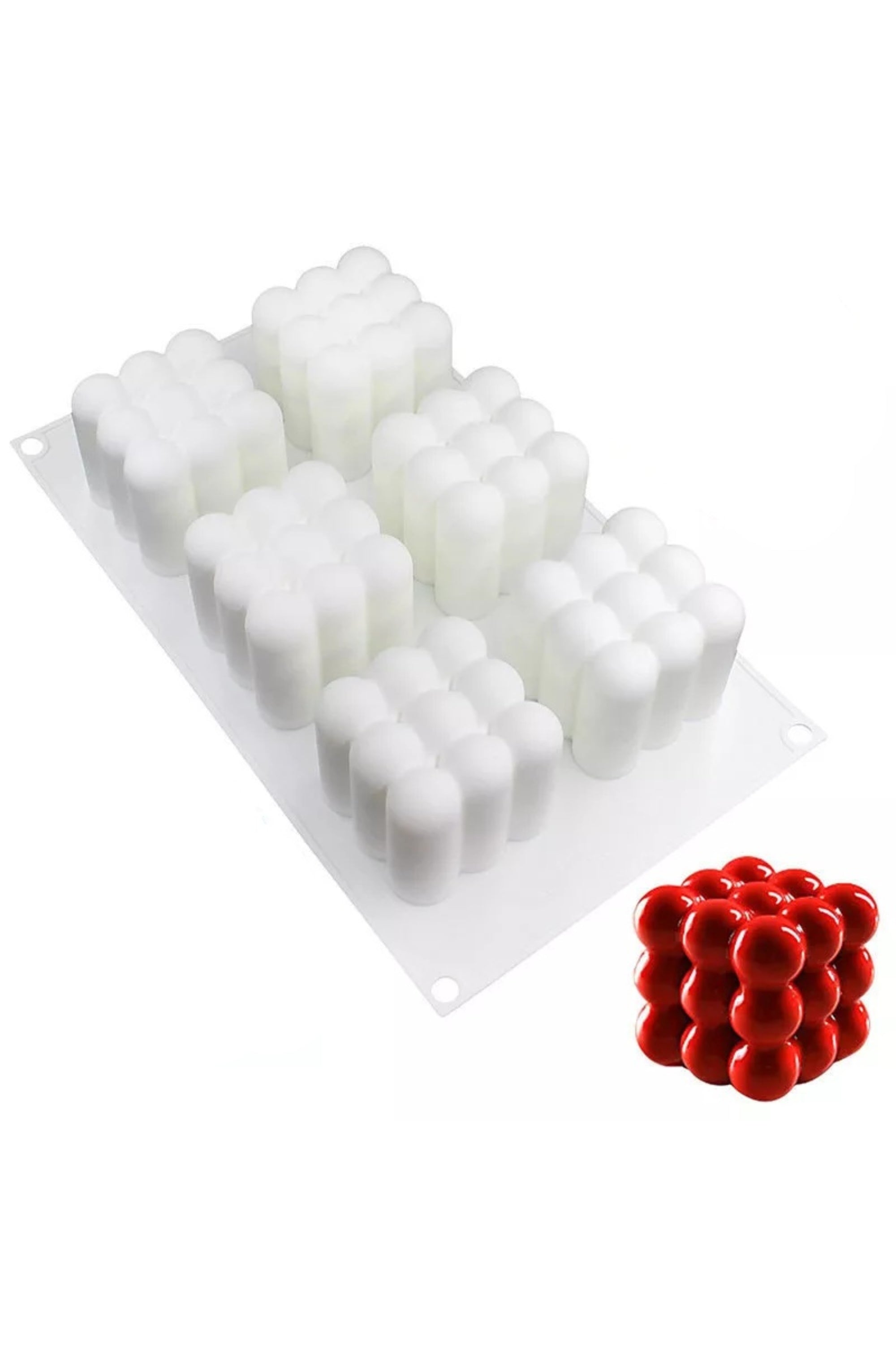 Silikonform für Blasenkerzen, 6 Stück