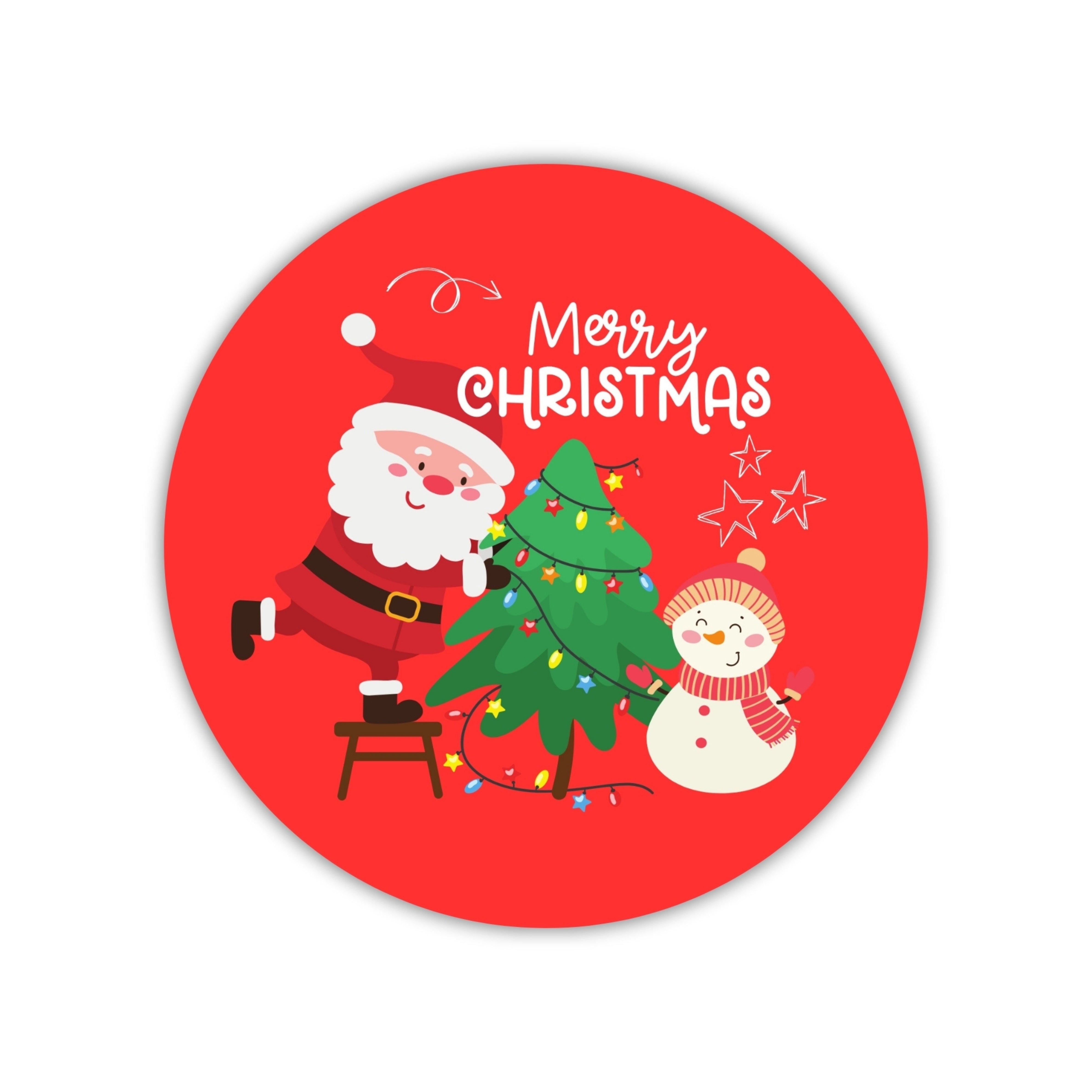 Dekorative Kerzenaufkleber 5 cm - Weihnachtsmotive