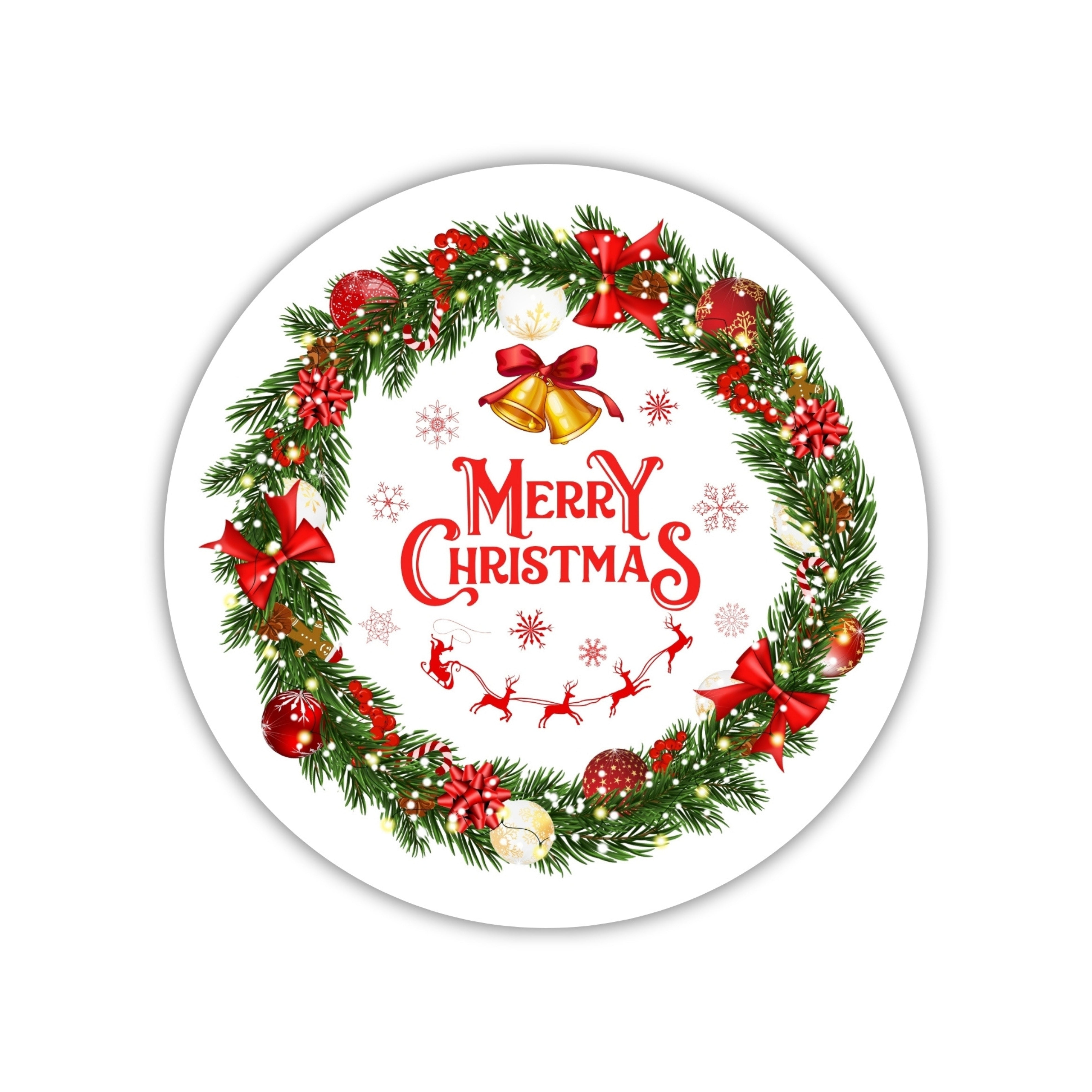 Dekorative Kerzenaufkleber 5 cm - Weihnachtsmotive