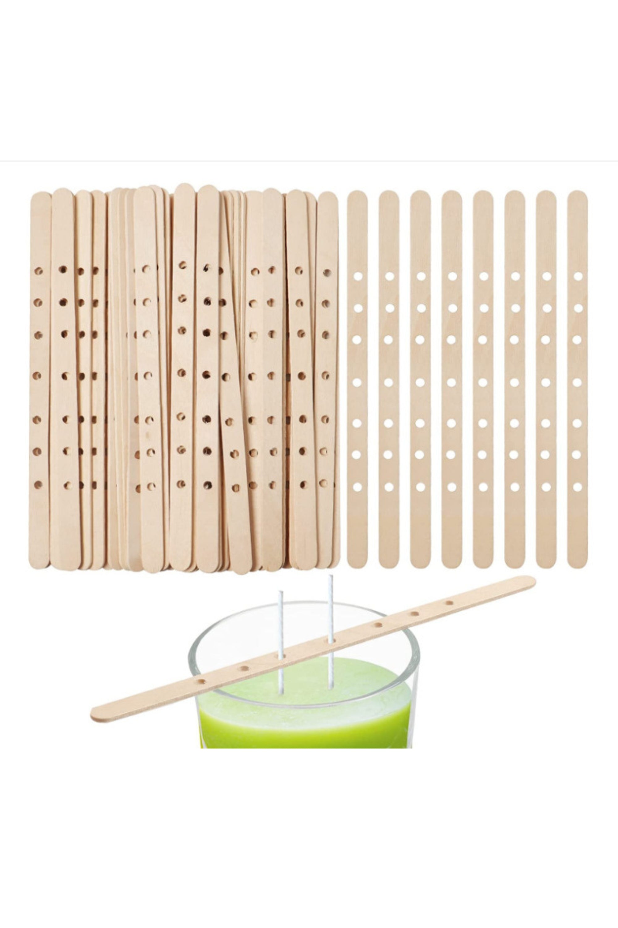 Holzdochtstabilisator mit 7 Löchern, 18 cm, 50 Stück