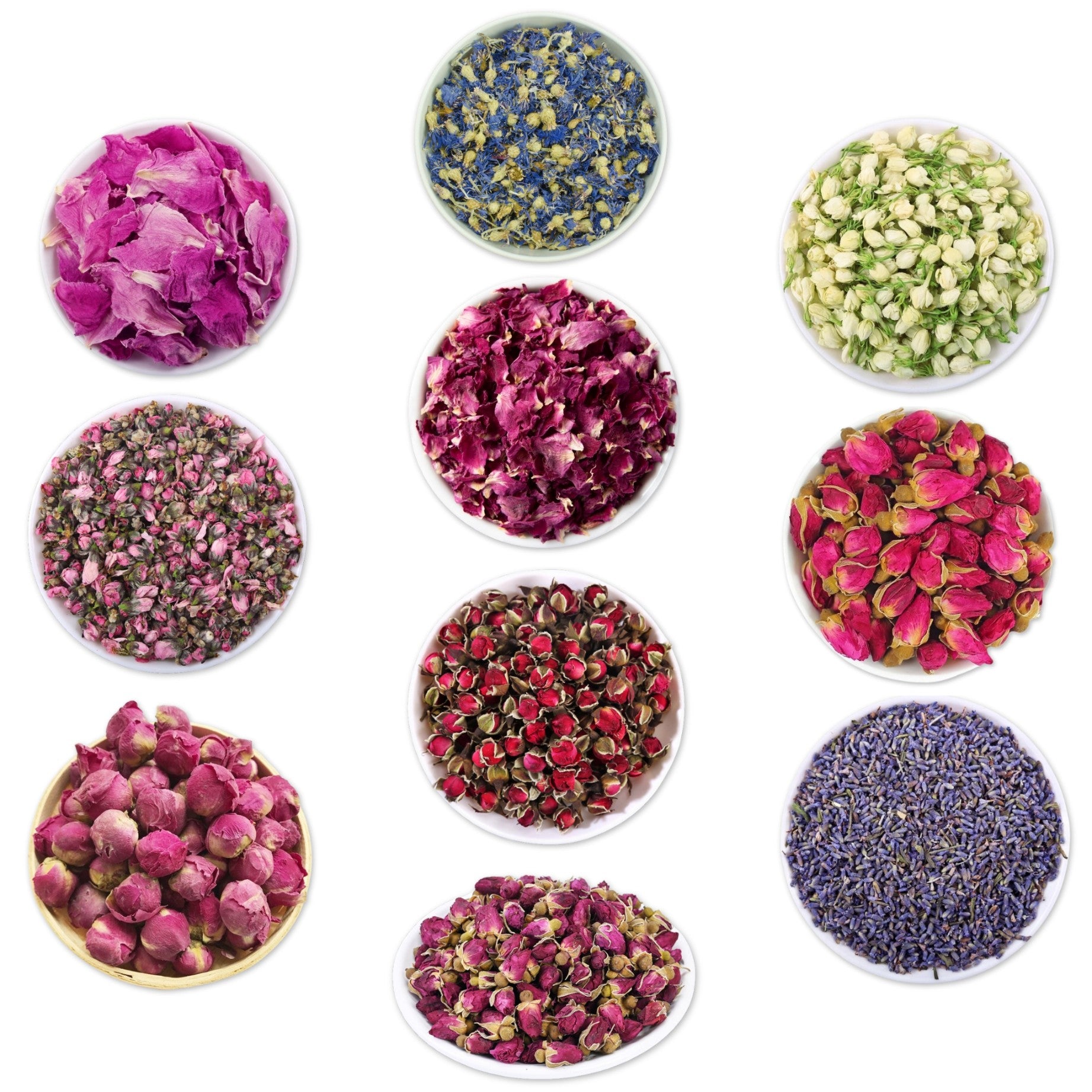 Set aus getrockneten Blumen zur Kerzendekoration, 10 x 10 g, verschiedene Sorten.