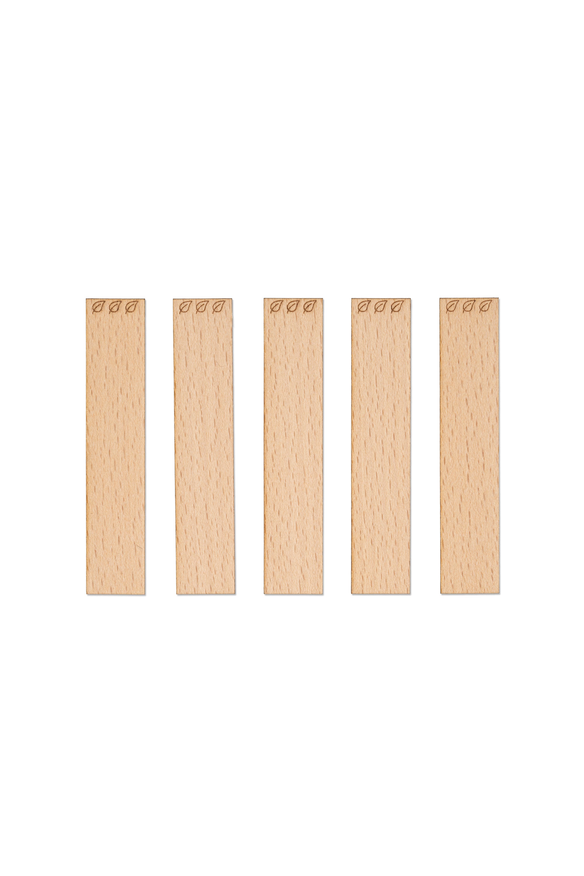 Knoty do świec drewniane z grawerem - "Listki" 20x1 mm