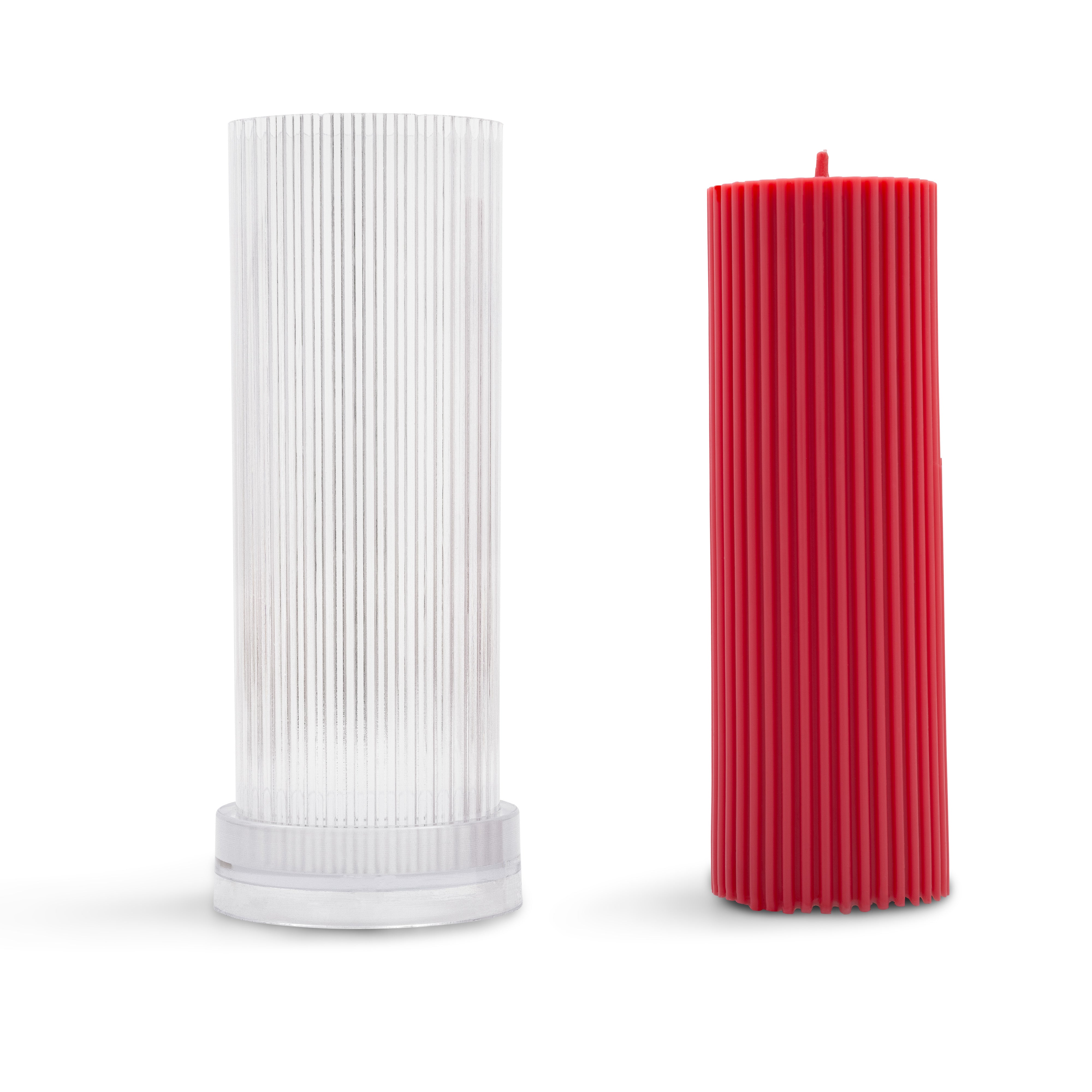 Forma akrylowa do świec - Walec Ryflowany 15 cm