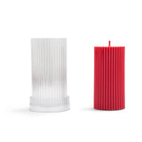 Forma akrylowa do świec - Walec Ryflowany 10 cm