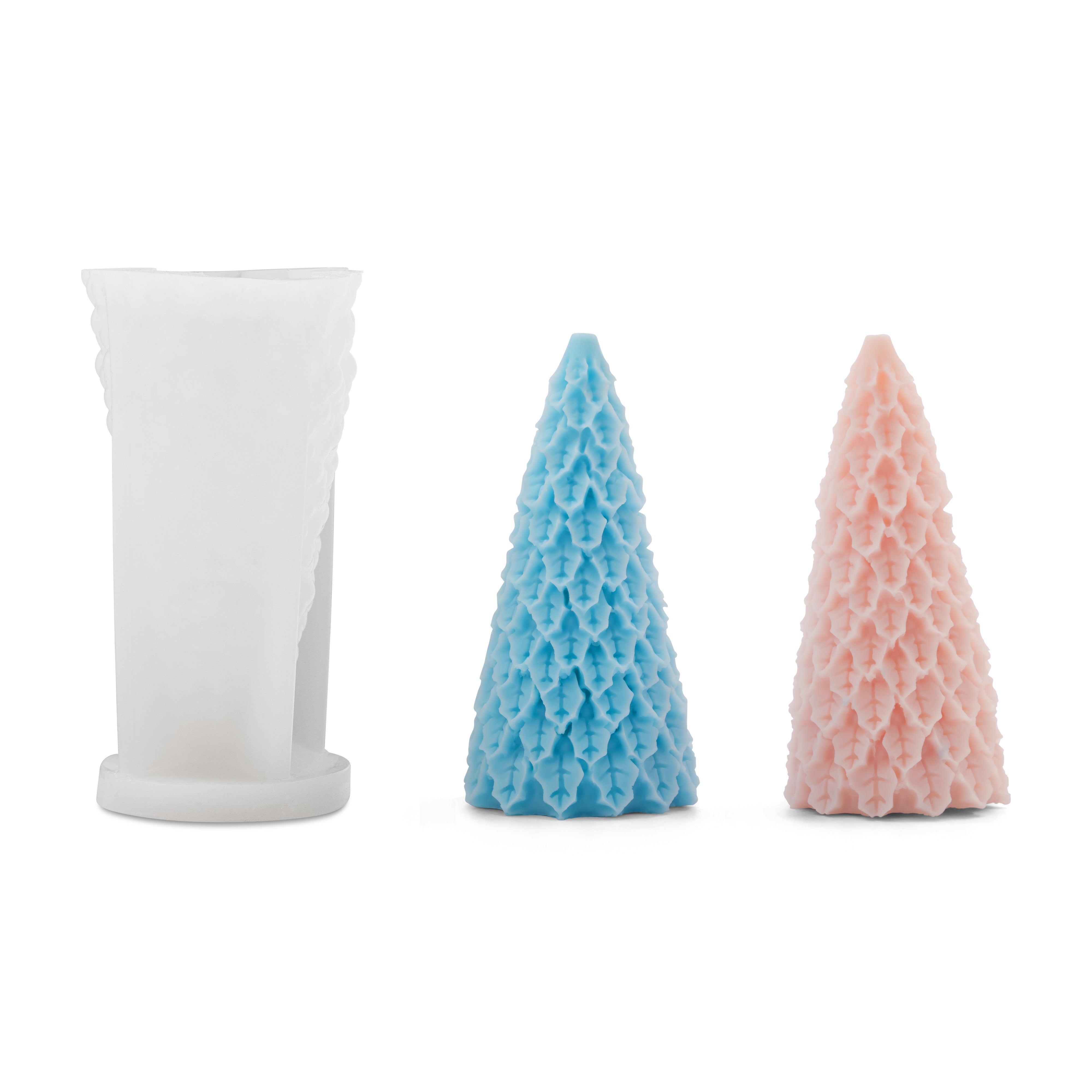 Forma silikonowa do świec - Choinka z liśćmi ostrokrzewu