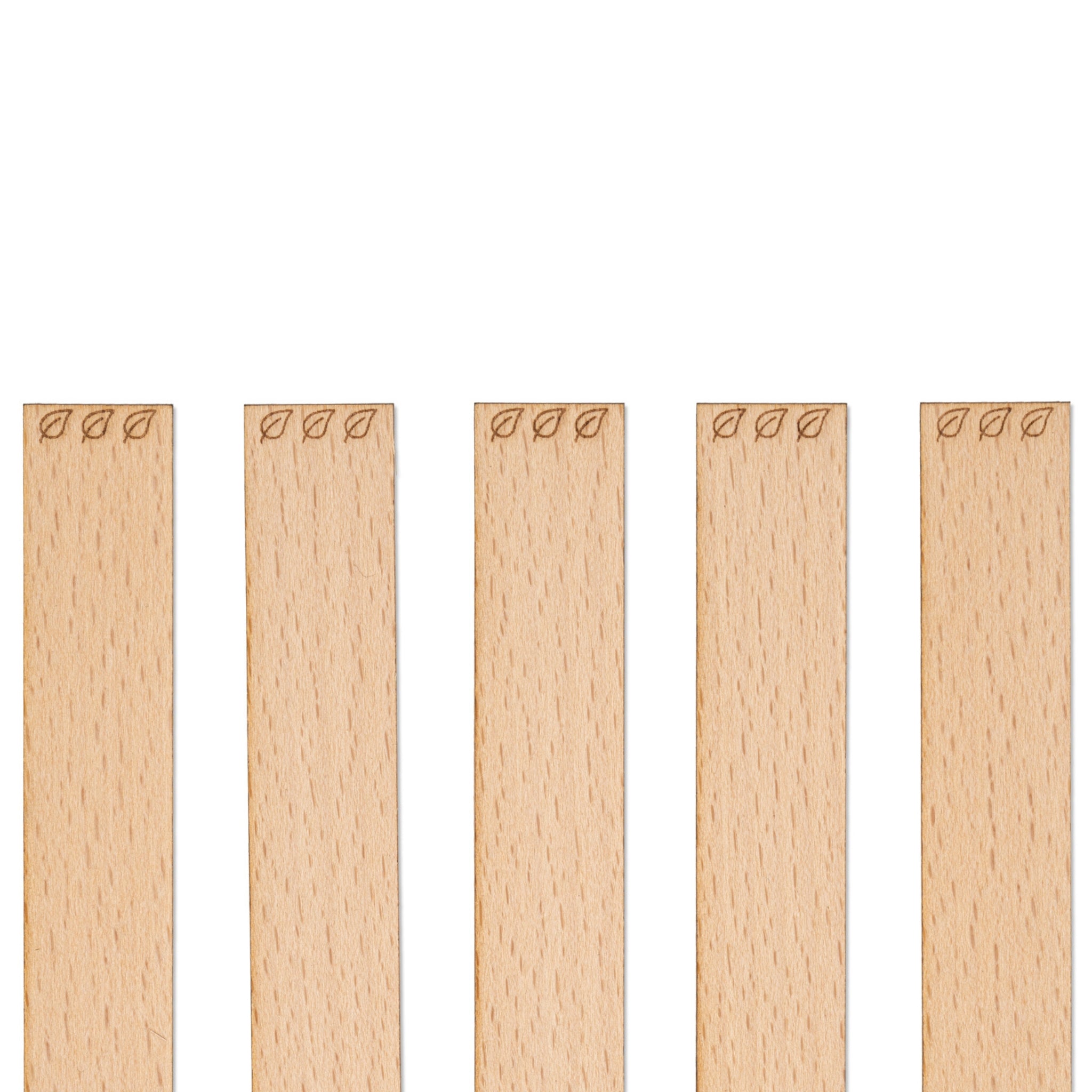 Knoty do świec drewniane z grawerem - "Listki" 20x1 mm
