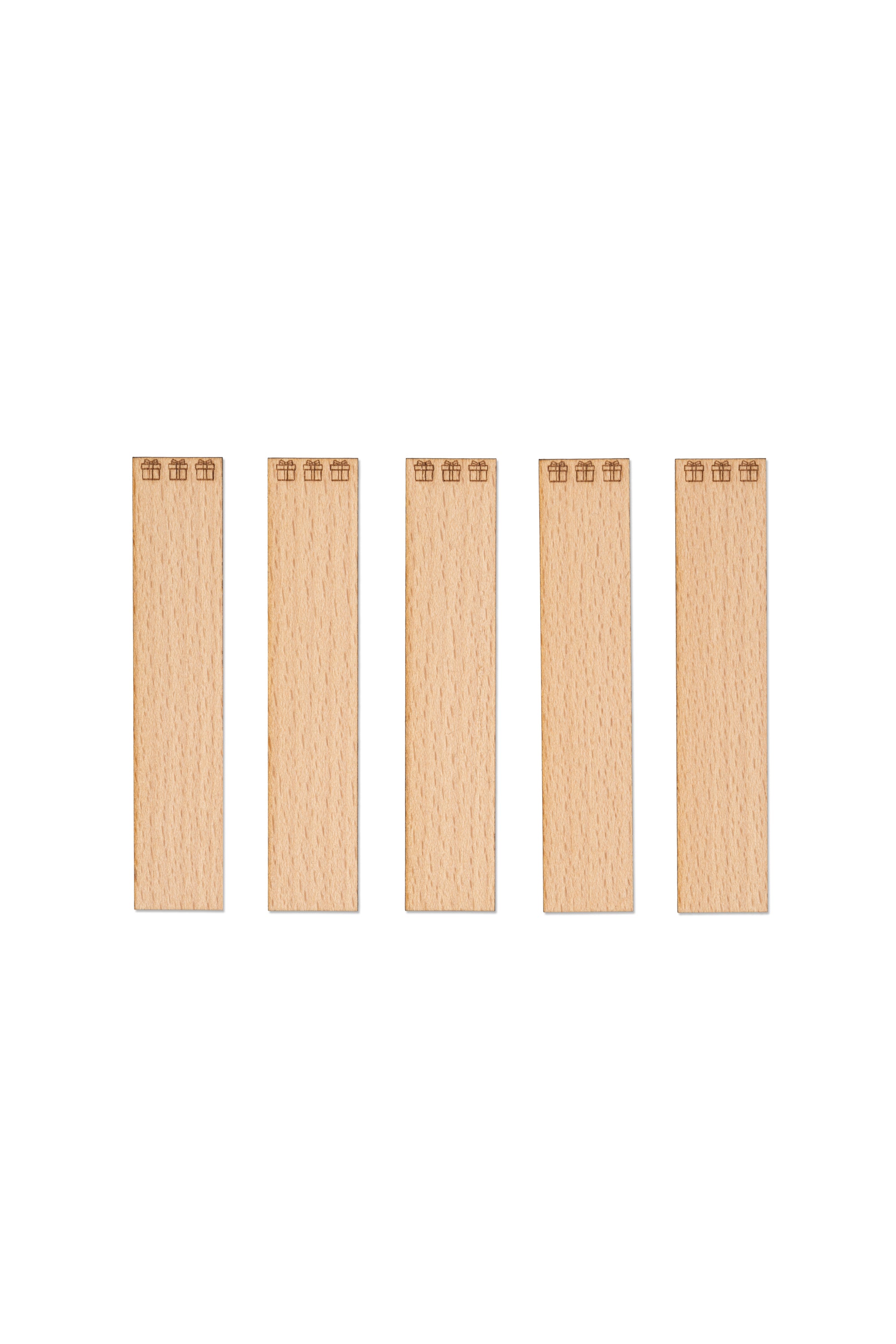 Knoty do świec drewniane z grawerem - "Prezenty" 20x1 mm