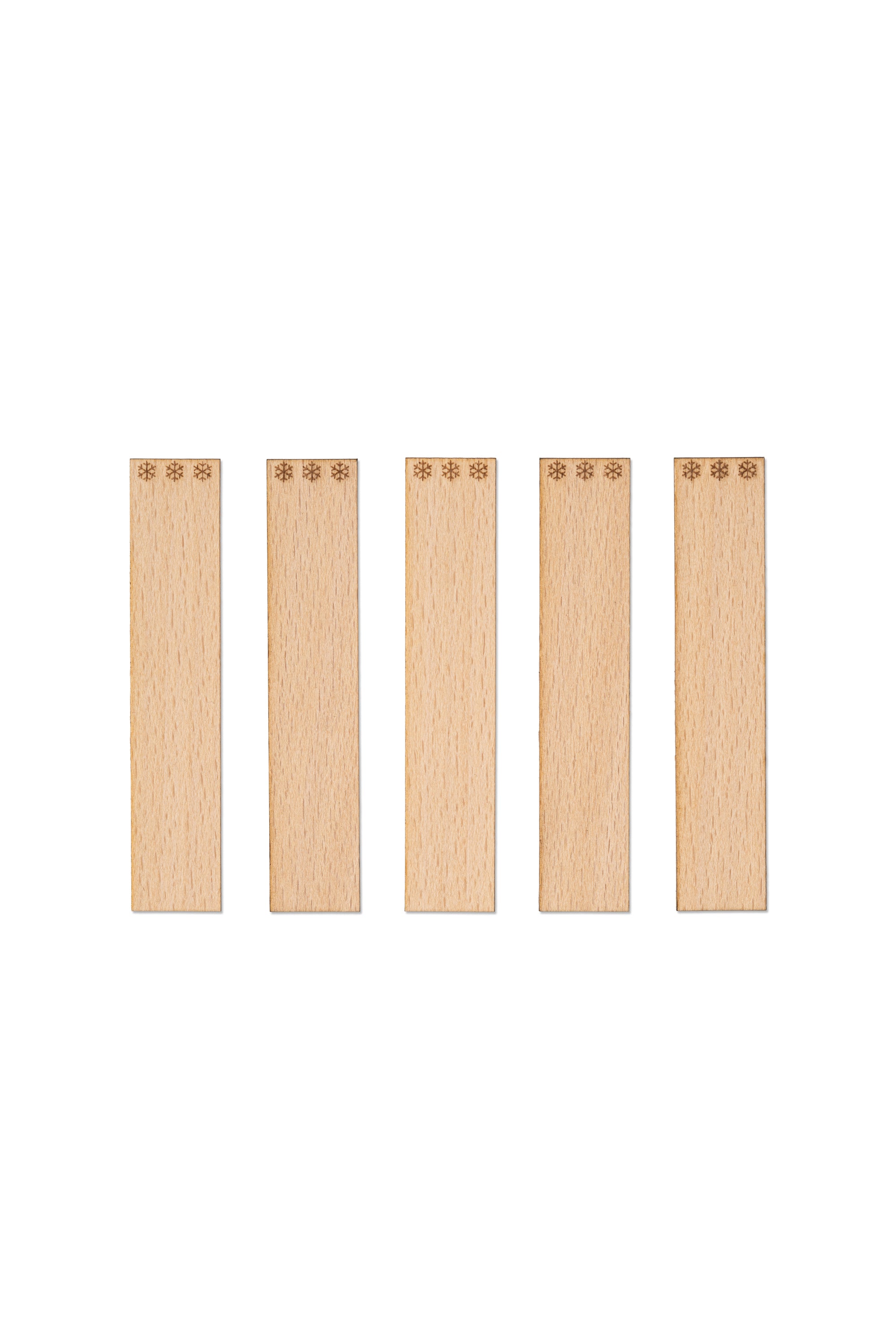 Knoty do świec drewniane z grawerem - "Śnieżynki" 20x1 mm