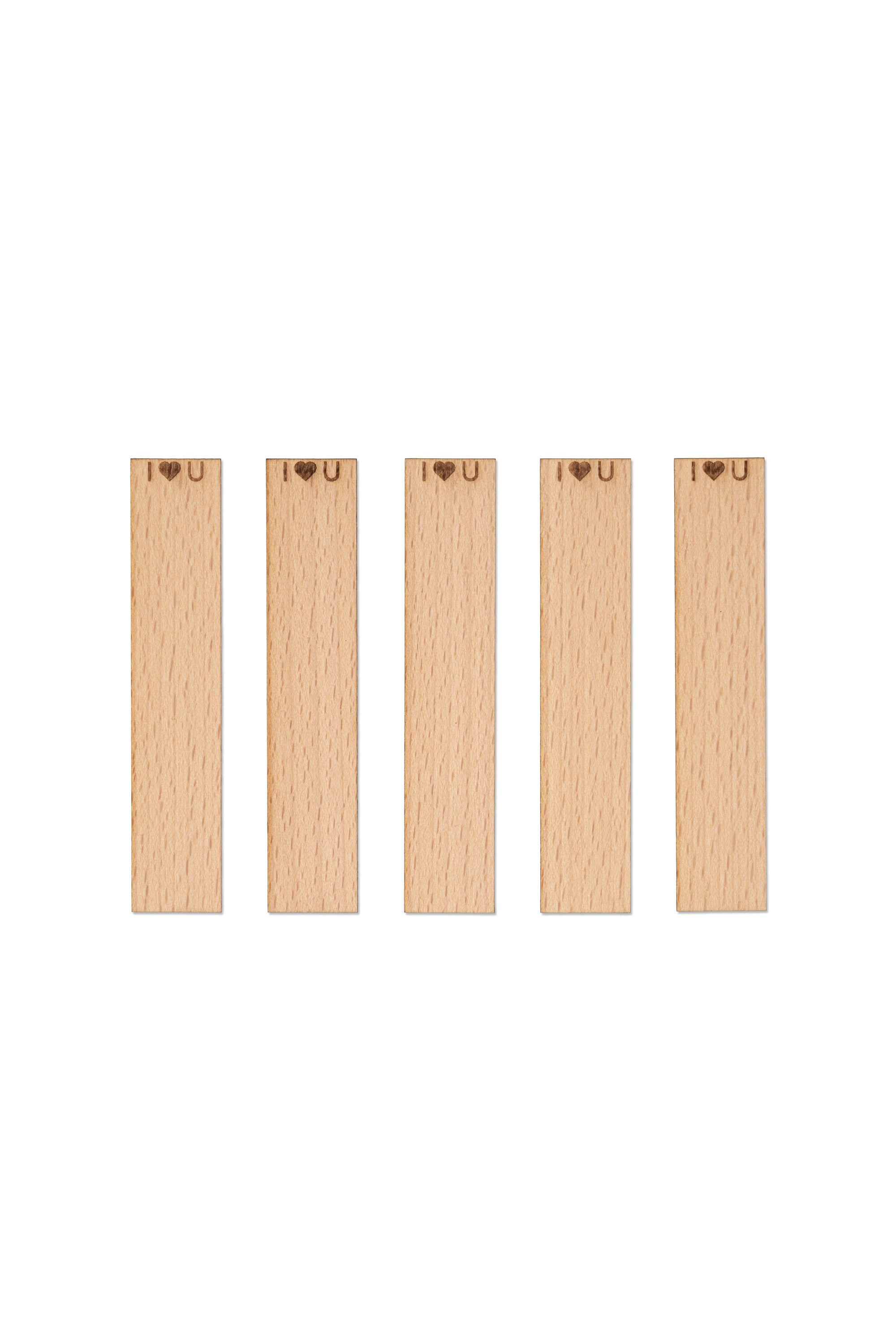 Knoty do świec drewniane z grawerem -"I love you" 20x1 mm