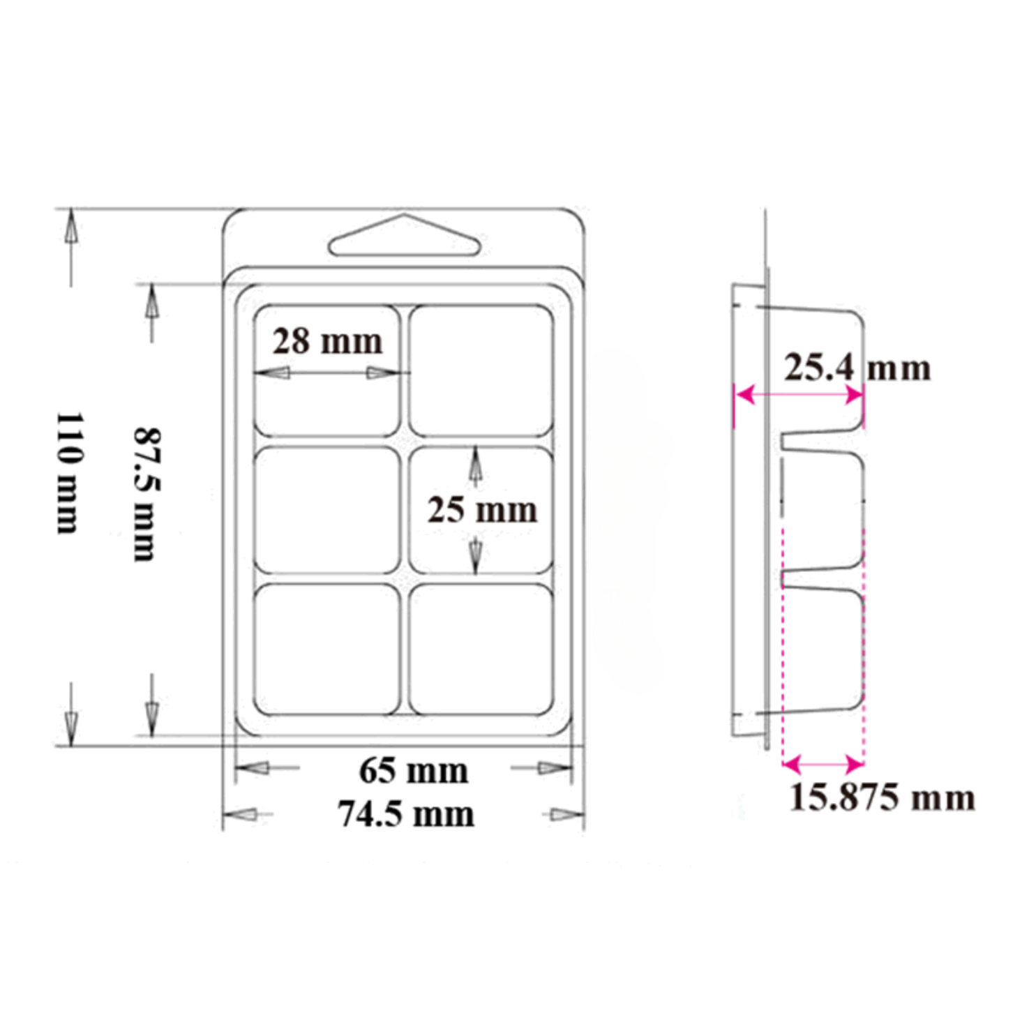 Plastkowe opakowania na woski zapachowe - clamshell