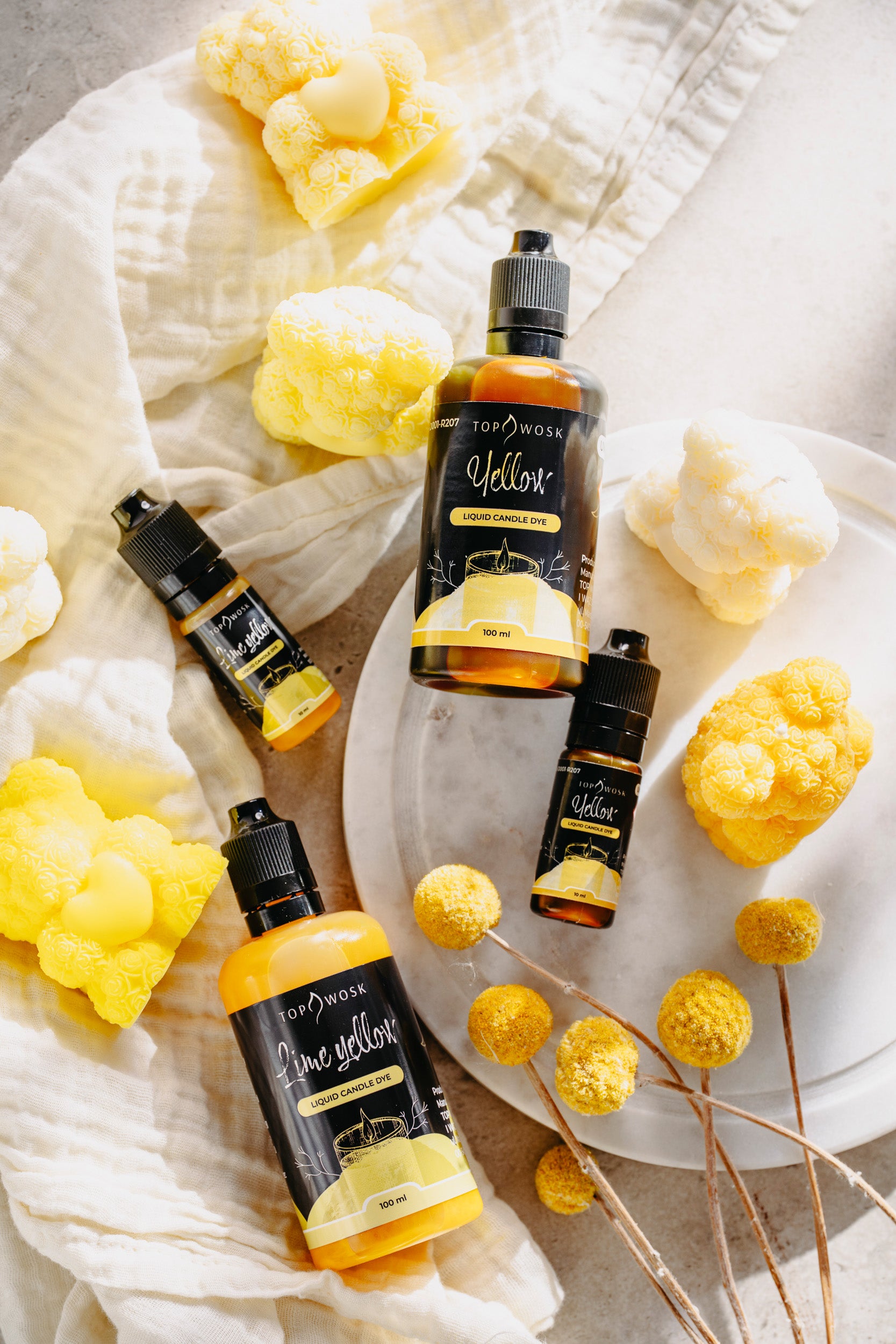 Flüssigfarben-Set für Kerzen „TopDyes“ – 10 ml x 15 Farben