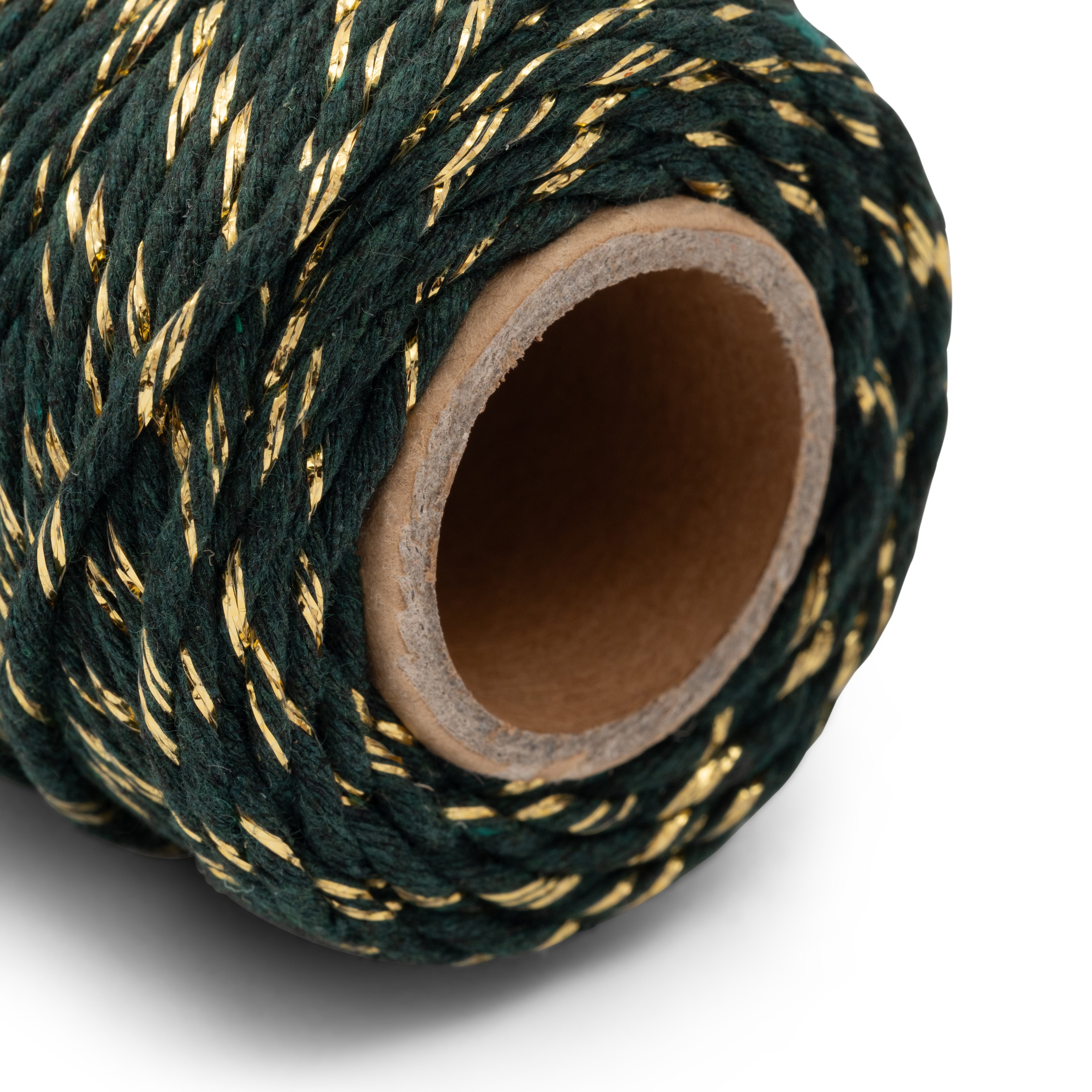 Sznurek bawełniany ze złotą nitką 2 mm