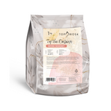 Opakowanie 1 kg wosku sojowego Top Wax Container marki Topwosk, stojąca torba z roślinnym wzorem.
