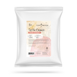 Białe opakowanie z 5 kg wosku sojowego Top Wax Container marki Topwosk, z pastelową etykietą.