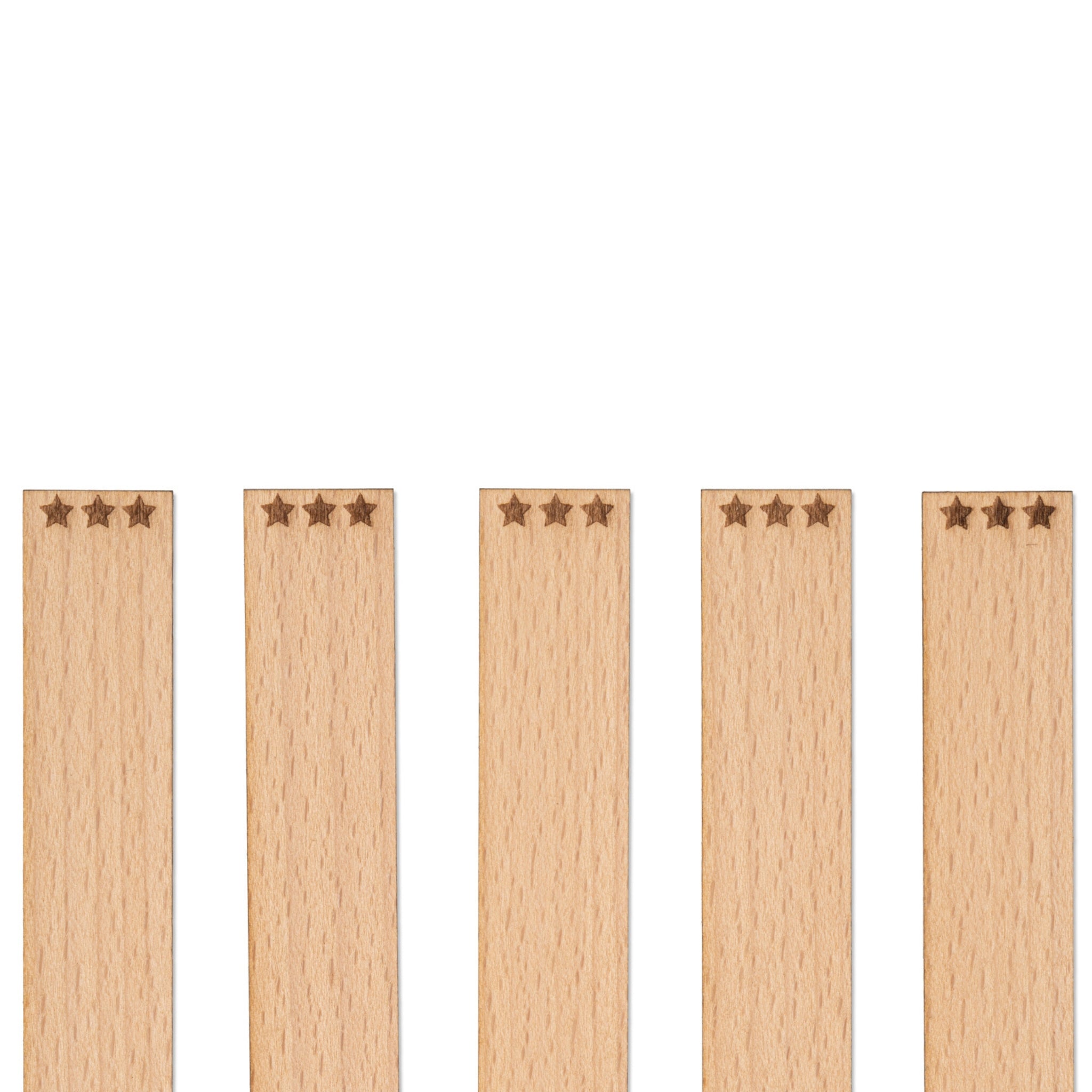 Knoty do świec drewniane z grawerem - "Gwiazdki" 20x1 mm