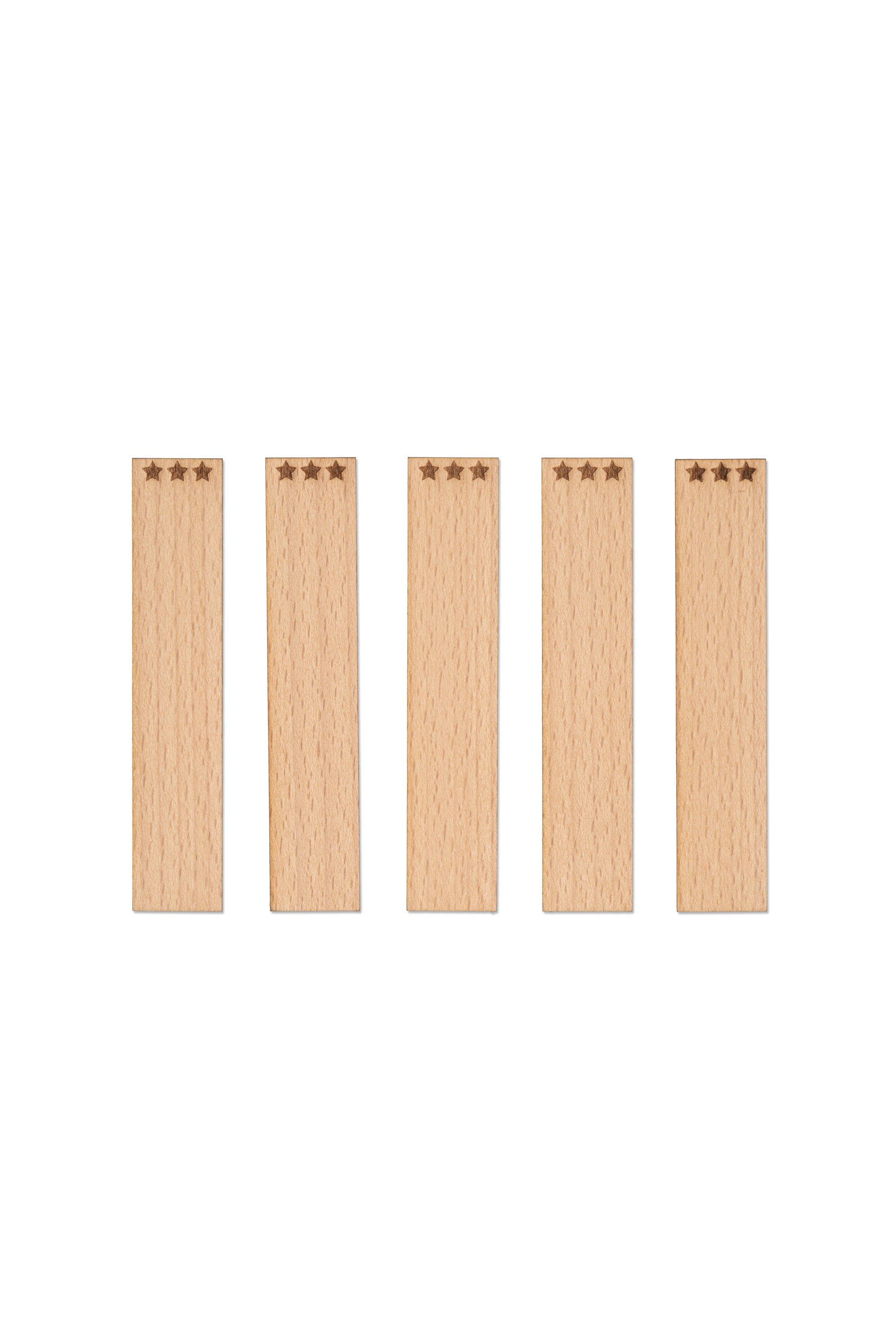 Knoty do świec drewniane z grawerem - "Gwiazdki" 20x1 mm