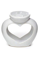 Ceramiczny podgrzewacz olejków i wosku tarta w kształcie serca