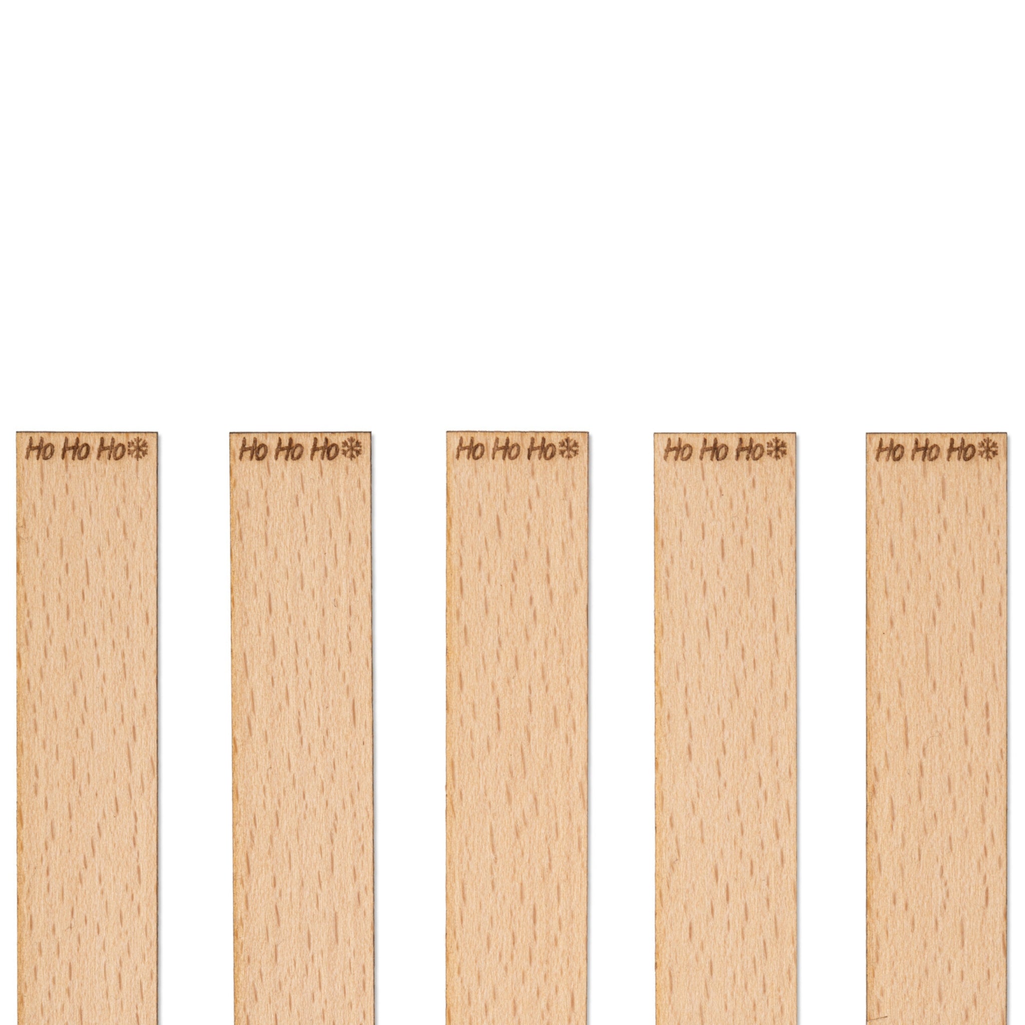Knoty do świec drewniane z grawerem - "Ho ho ho" 20x1 mm