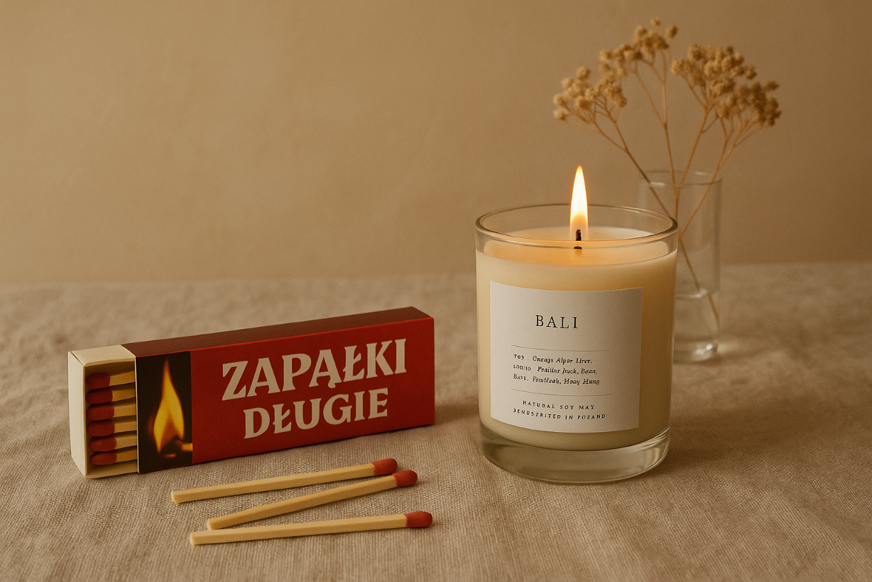 Zapałki długie do świec i kominka