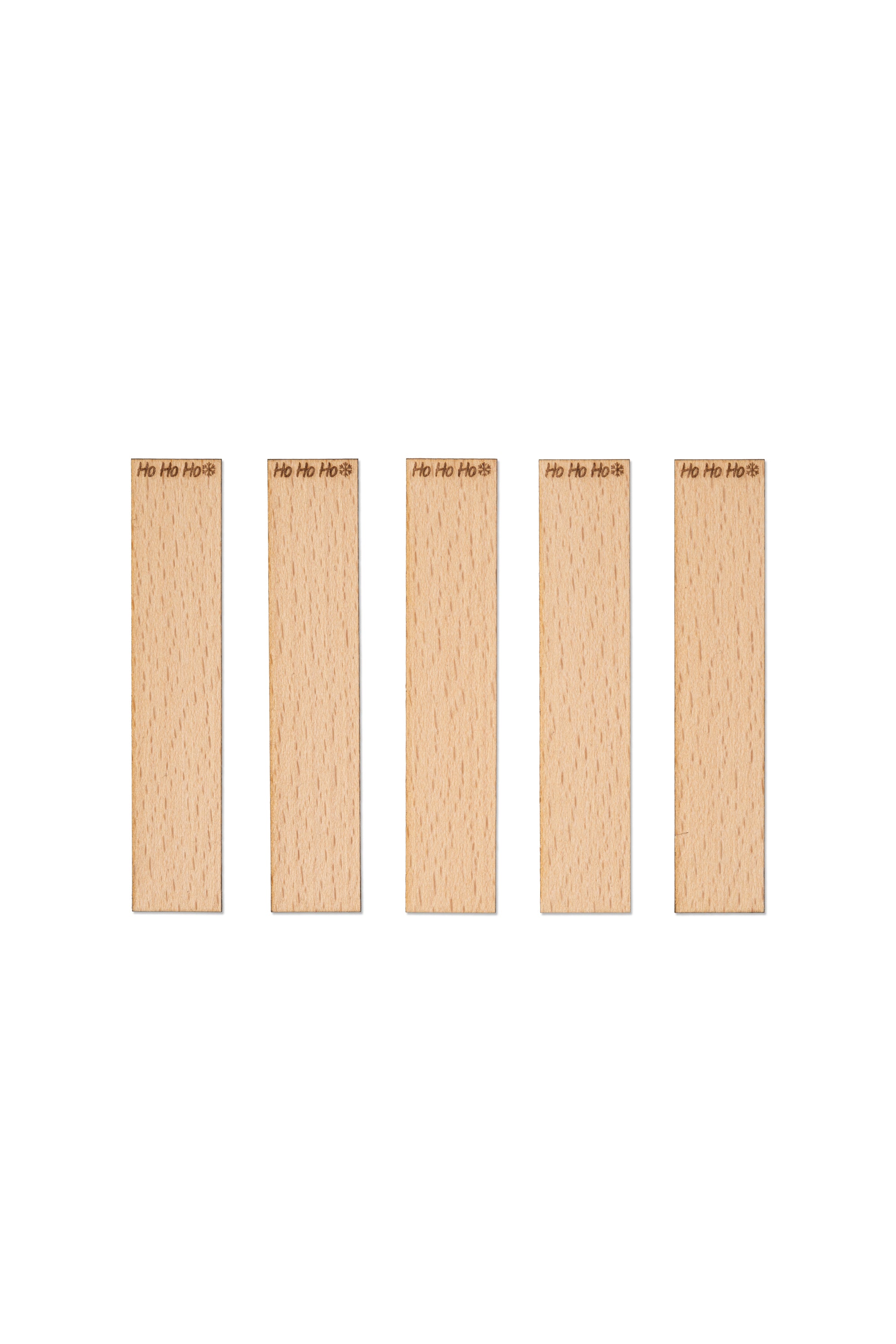 Knoty do świec drewniane z grawerem - "Ho ho ho" 20x1 mm