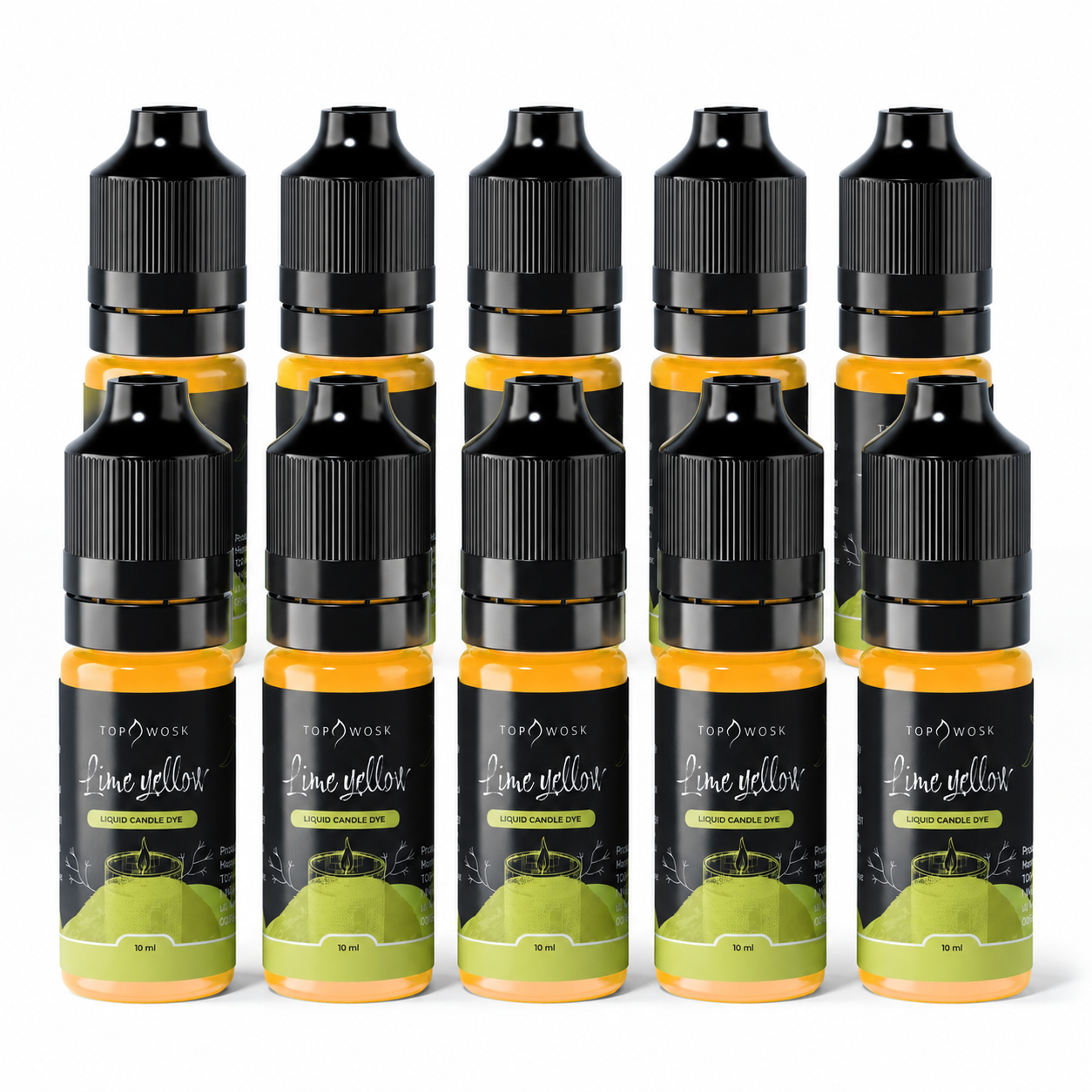 Płynny barwnik do świec TopDyes, multipack 10 x 10 ml 7 kolorów do wyboru (końcówka partii)