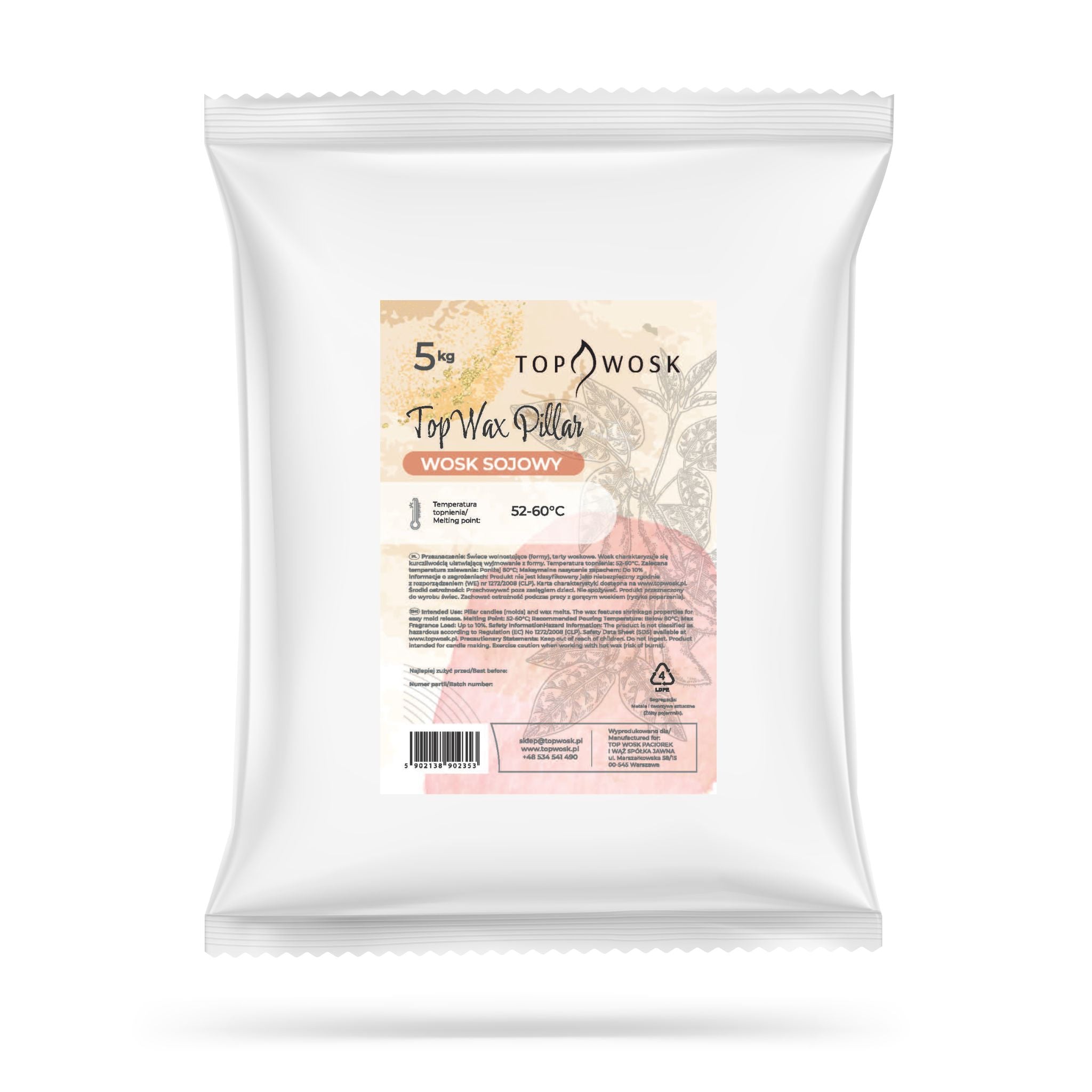Wosk sojowy TopWax Pillar - świece wolnostojące