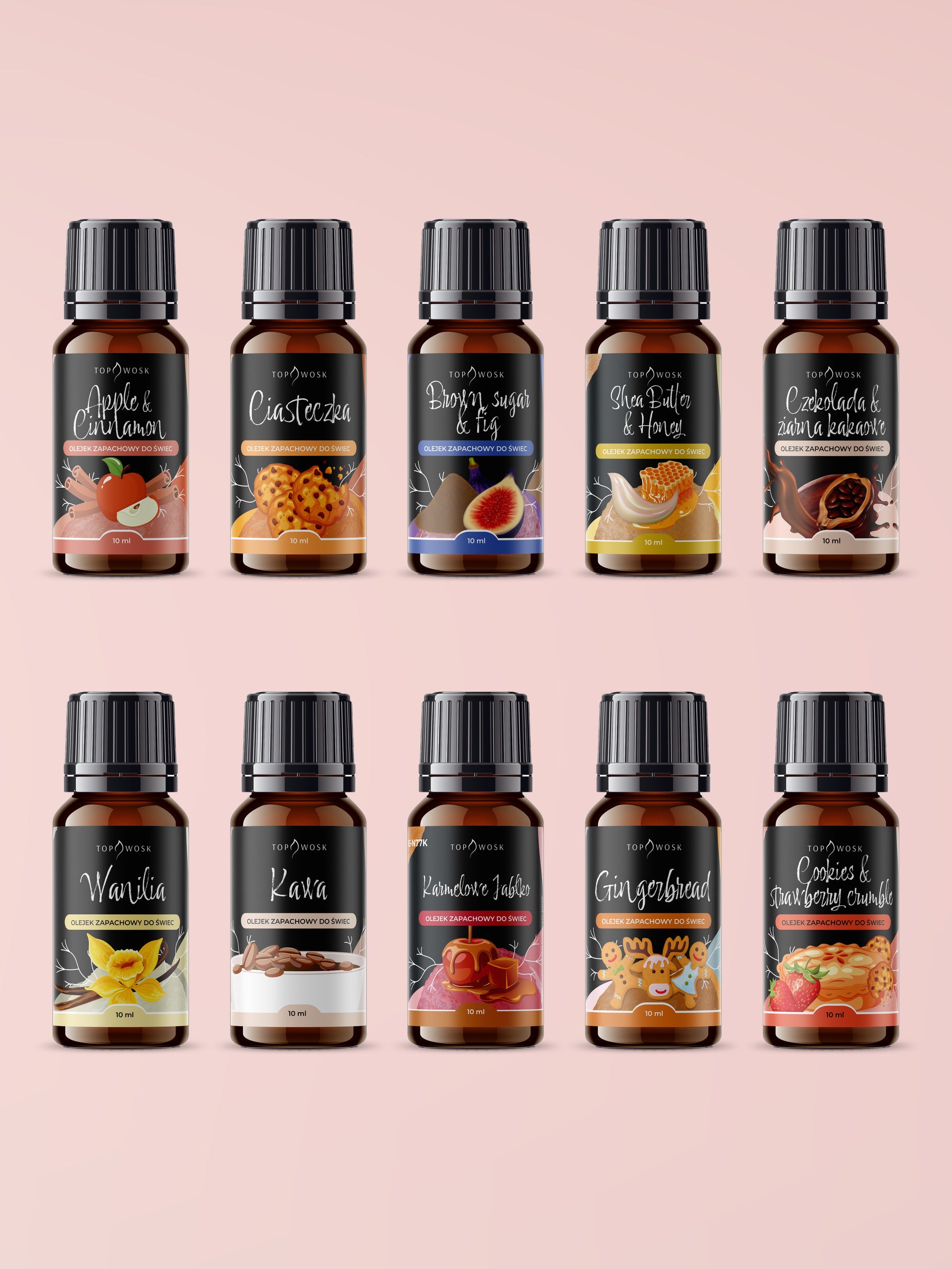 „Zapachy słodkie i gourmand”, zestaw olejków zapachowych 10 ml