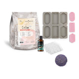 Zestaw do wosków zapachowych START: wosk sojowy EcoSoya Melt 1 kg, forma silikonowa, clamshelle, olejek White Sage i lawenda